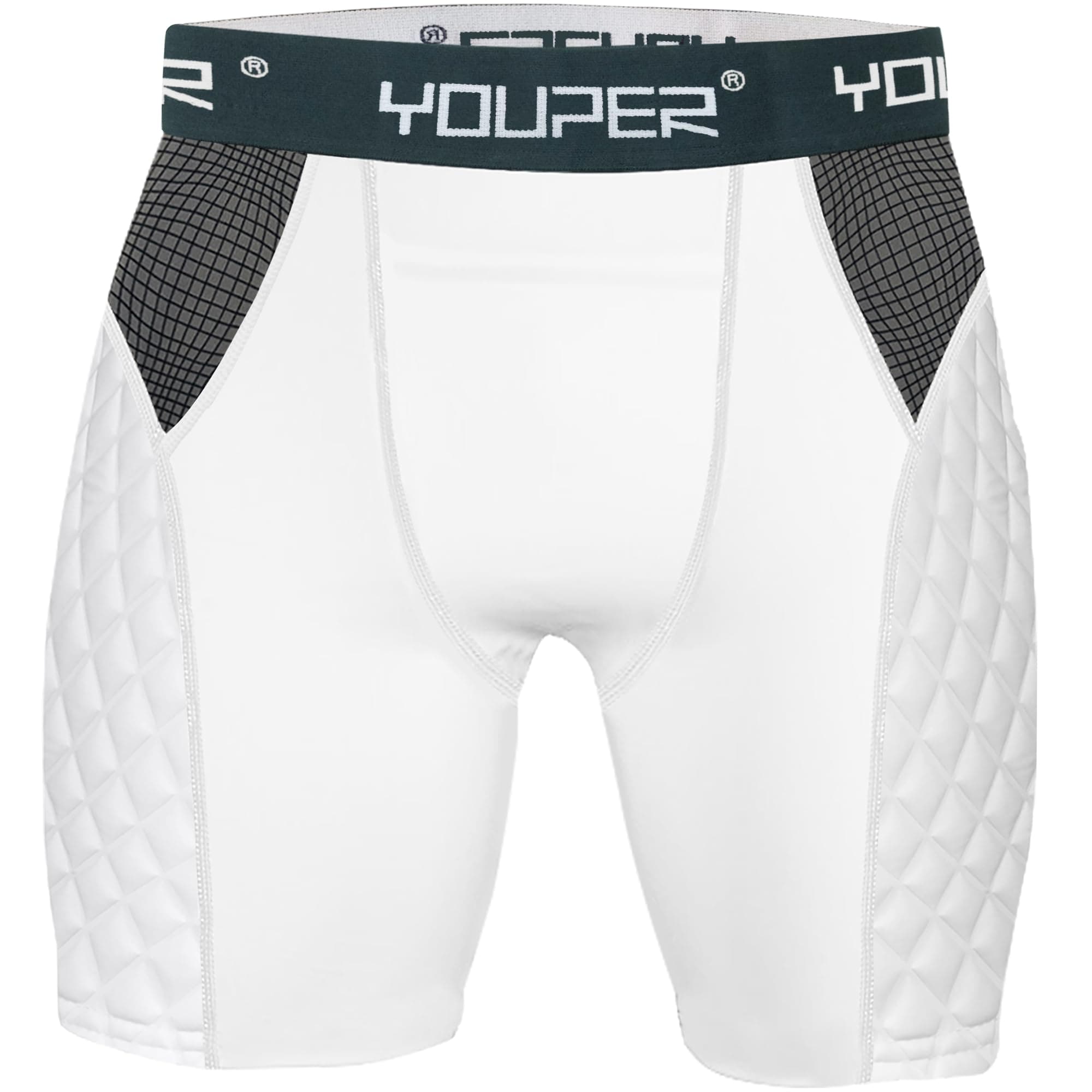 Youth Elite Compression Padded Sliding Shorts w/Cup Pocket for Baseball, Football