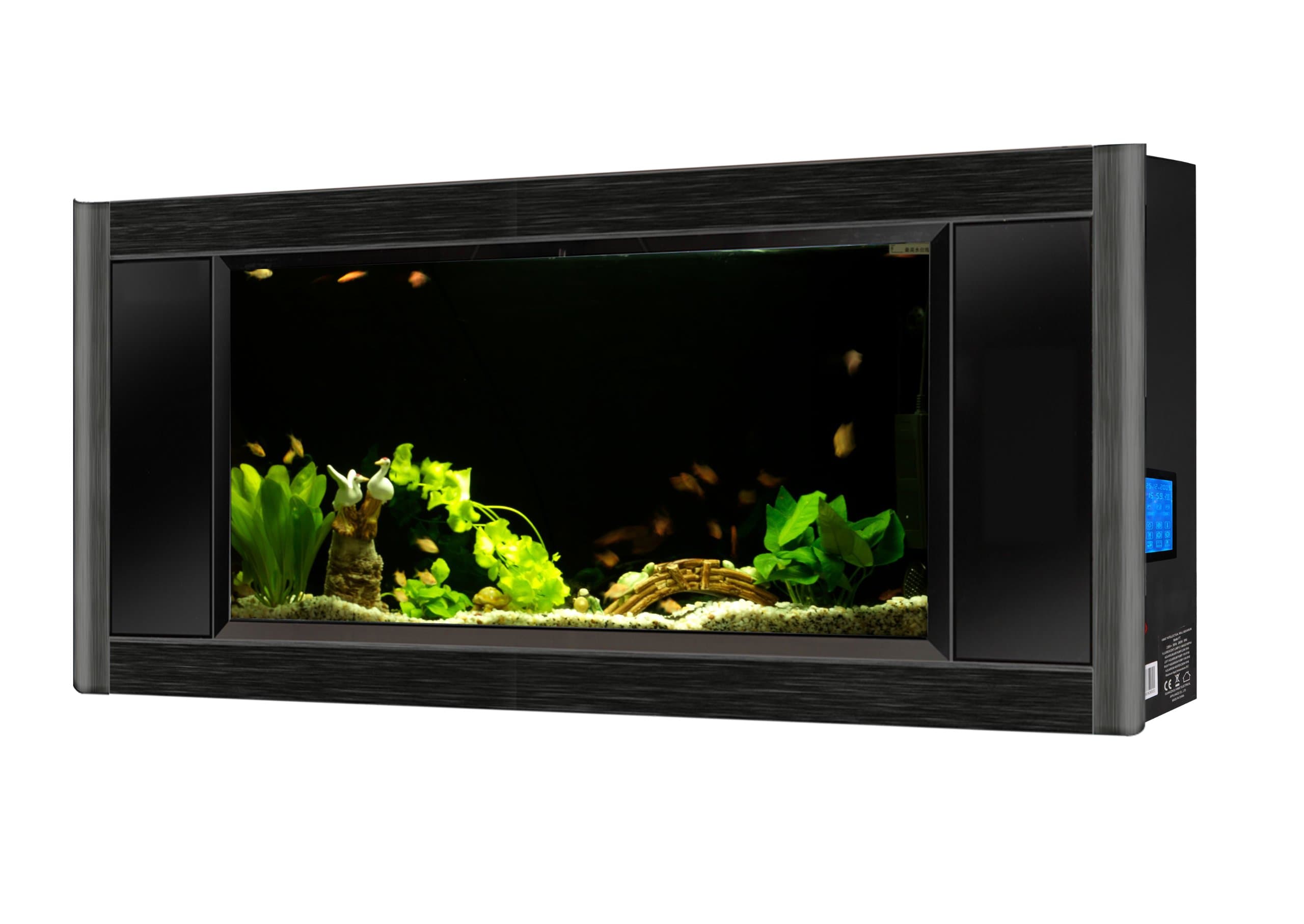 Aquavista Panoramic Wall Aquarium, Black, 6-Feet Wide