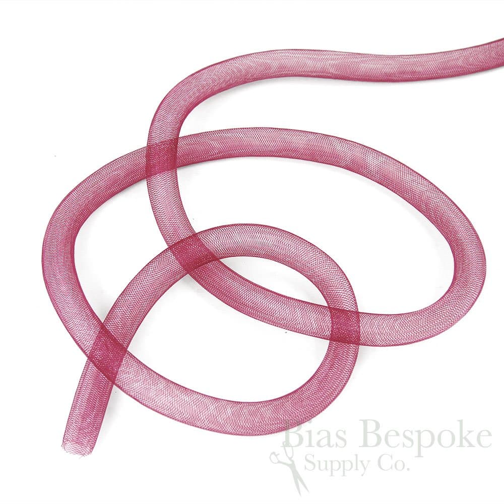 25 Yards of 15mm Tubular Horsehair Trim, Dark Red