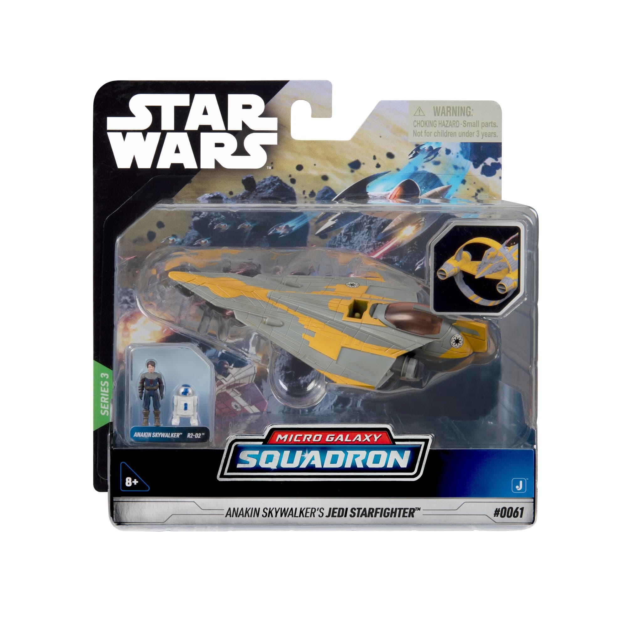 Bizak Star Wars Micro Galaxy Squadron Anakin Skywalker's Jedi Starfighter 4.75" Class Vehicle with 1" Figures (62610039)