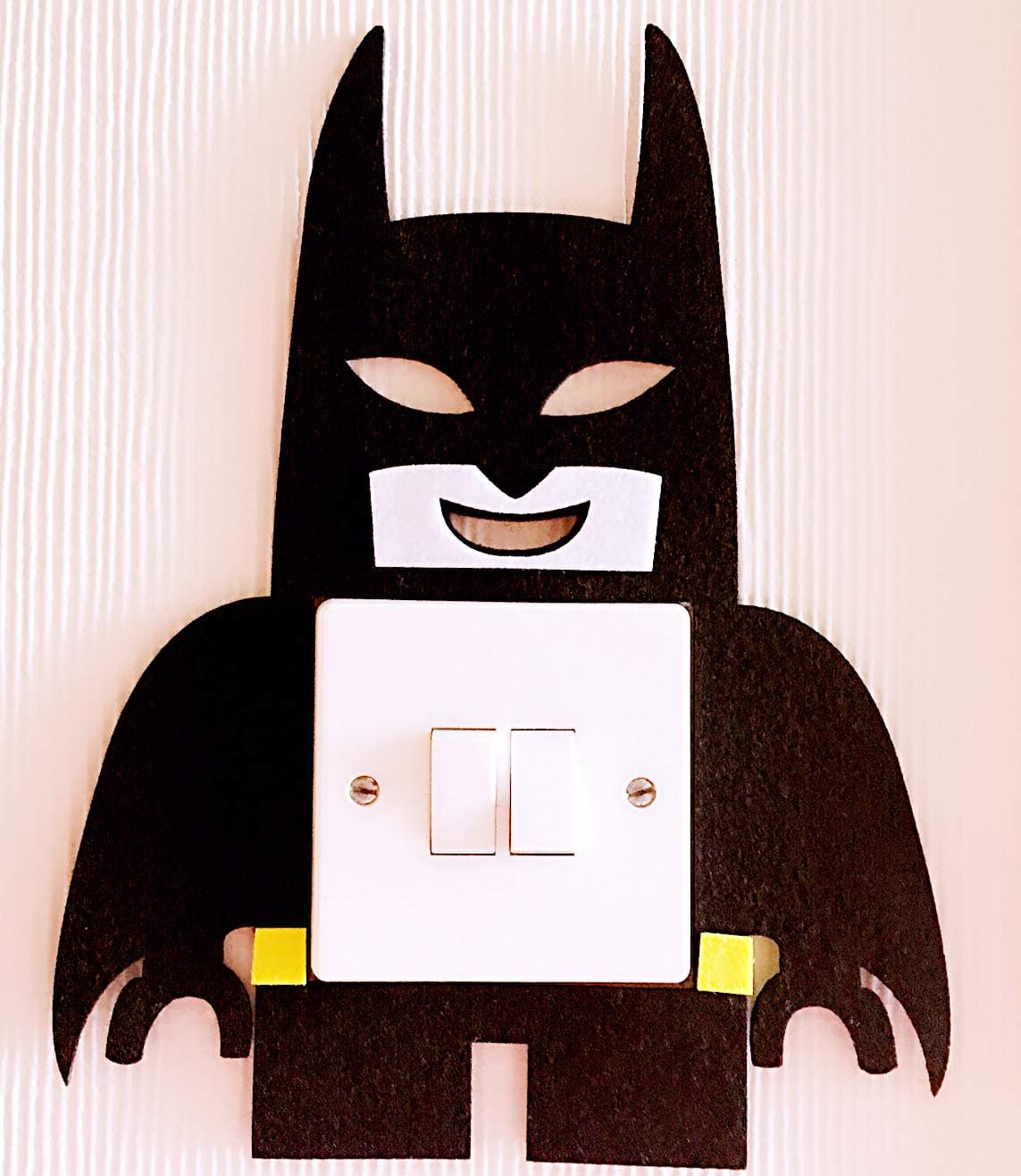 3D Superheroes Light Switch Wall Stickers, Batman, Marvel Avengers, Iron Man, Captain of America, Hulk, Thor, Felt Material, Children Bedroom(LEGO Batman (Width: 19.5cm))