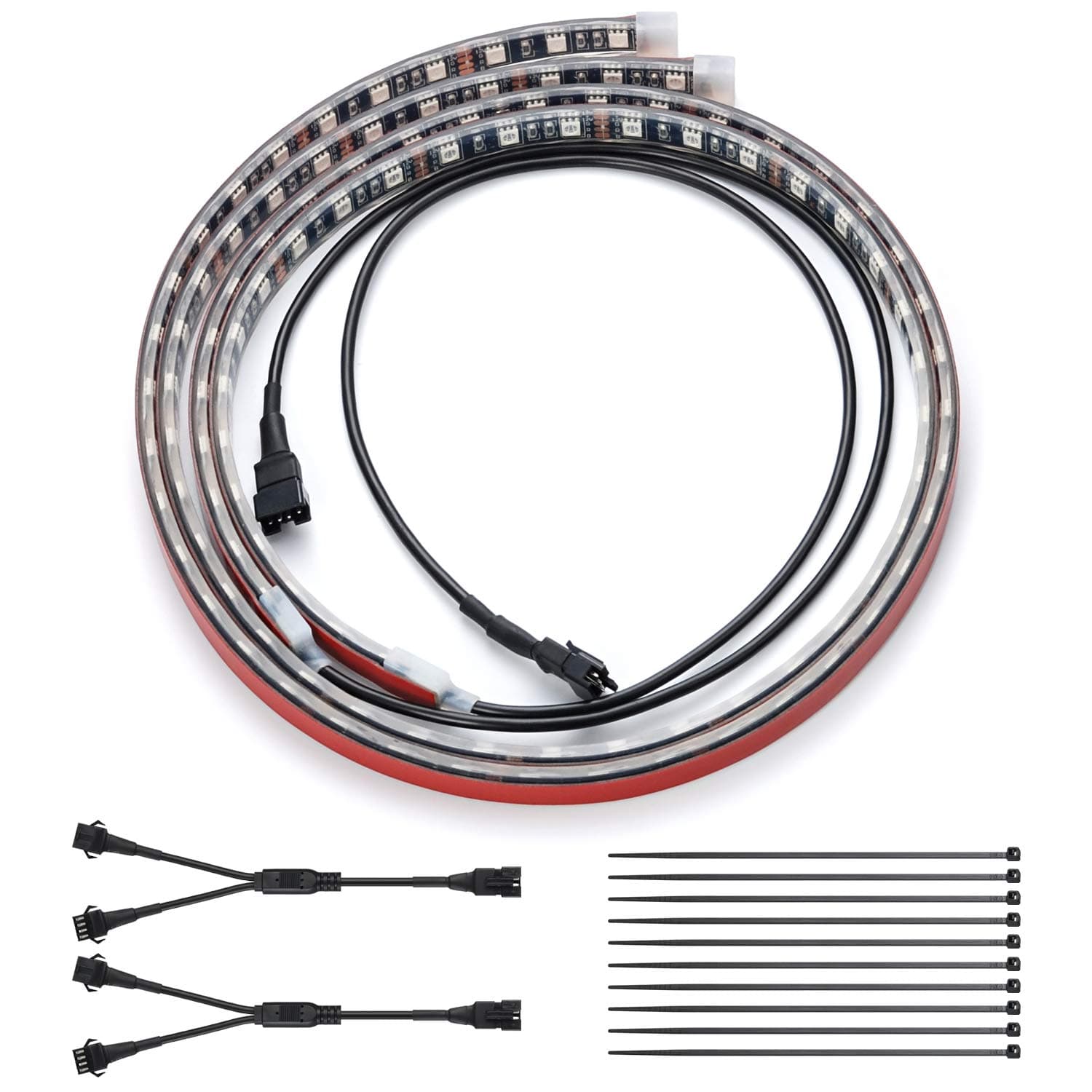 DITRIO 2pcs 3-Feet Underglow RGB Neon LED Light Strips DC 12V for Motorcycles Trikes Trailers Golf Carts ATVs UTVs (Only for InfiColors Series)