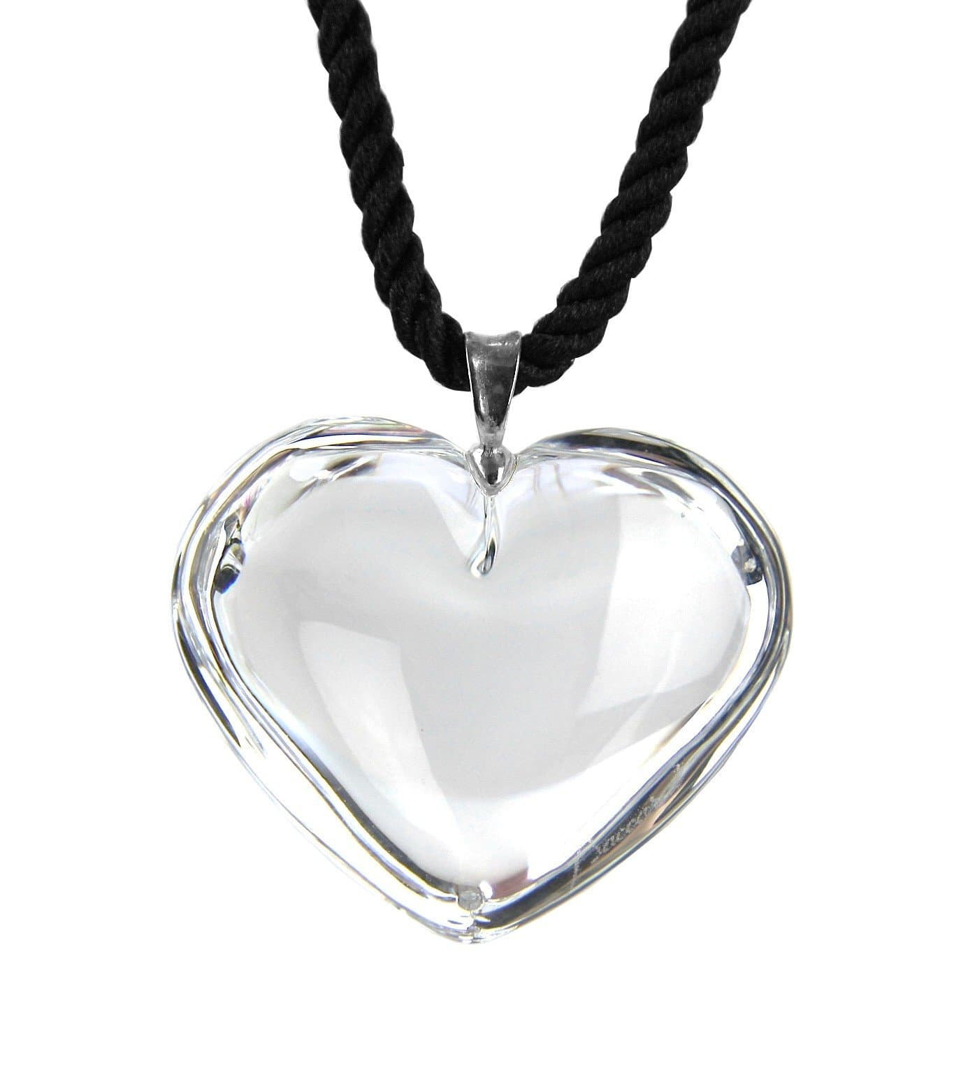 Baccarat Jewelry Glamour Heart Clear Pendant Necklace & Silver