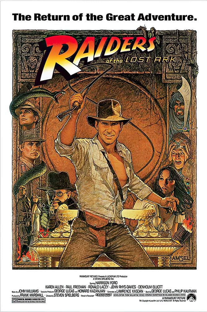 Indiana Jones - Raiders Of The Lost Ark - Movie Poster: Re-Release 1982 (Size: 27'' x 40'')