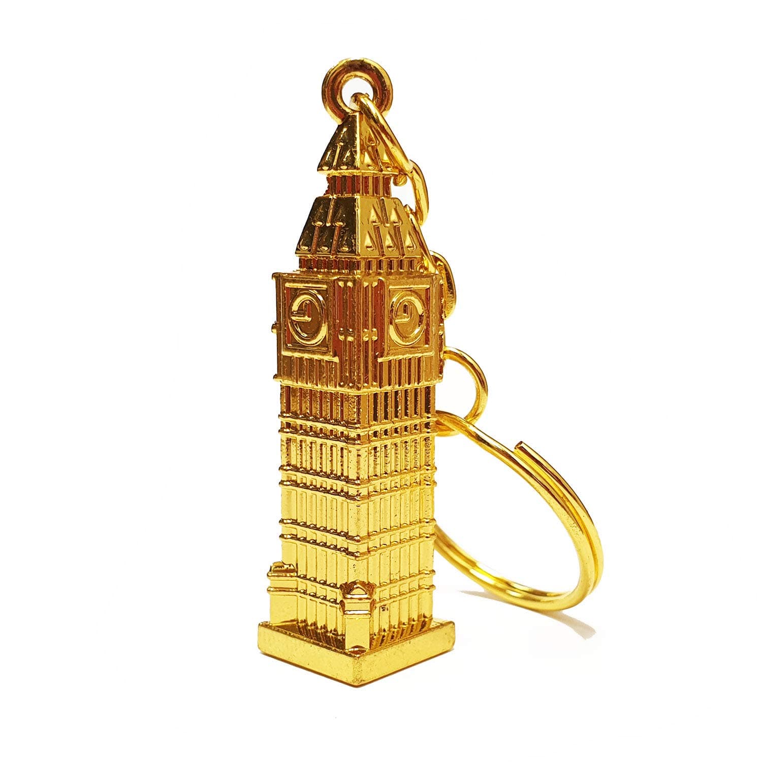 London Souvenir/ Gift Die Cast Metal Keyring - 3D Gilt Big Ben Golden