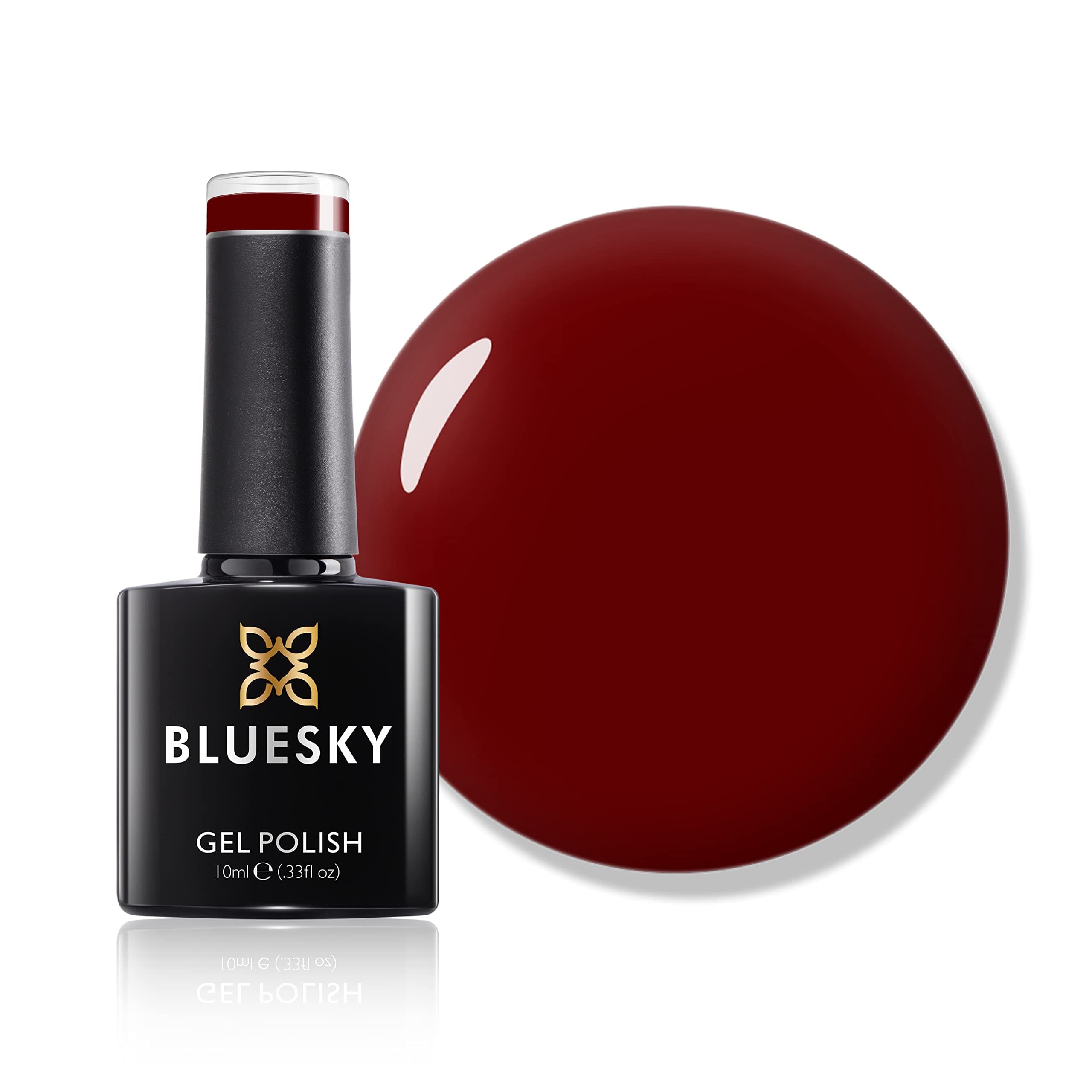 Bluesky Gel Nail Polish, Sergeant 63924, Dark Red, UV/LED Soak-Off Gel Polish, 10ml