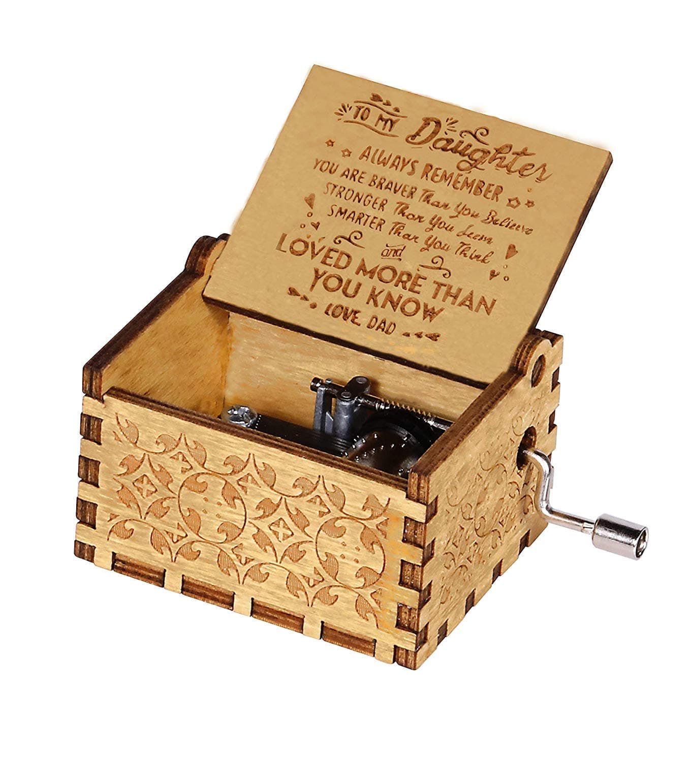 Engraved Music Box - You are My Sunshine, Gift for Daughter from Dad - You Are Stronger Than You Seem, Smarter Than You Think - From Dad