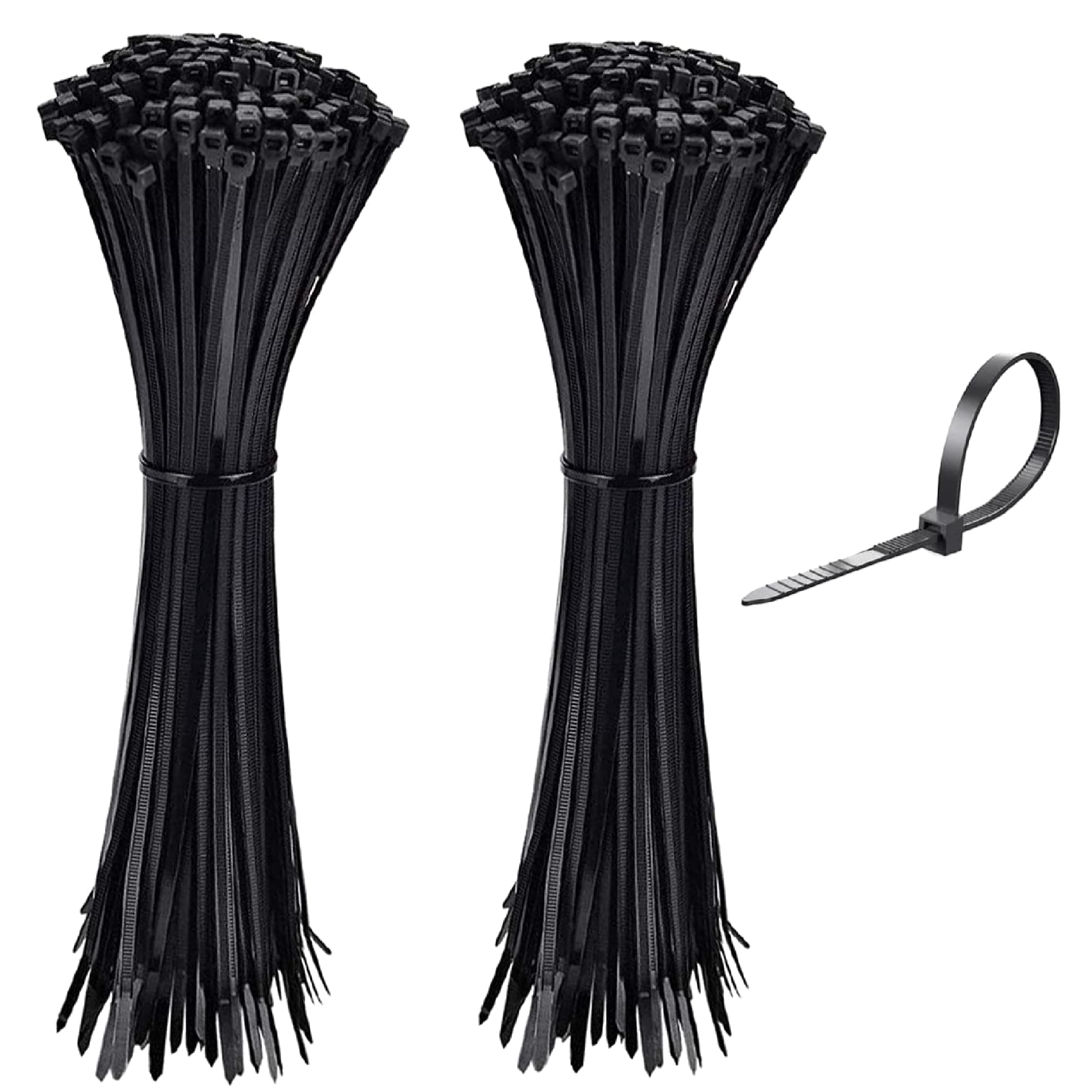 HuaHengHT 200 Pcs Black Zip Ties Heavy Duty 12 Inch Width 0.18 inch 54lbs Tensile Strength - Self-Locking Industrial Multi-Purpose UV Resistant Premium Nylon Cable Wire Ties