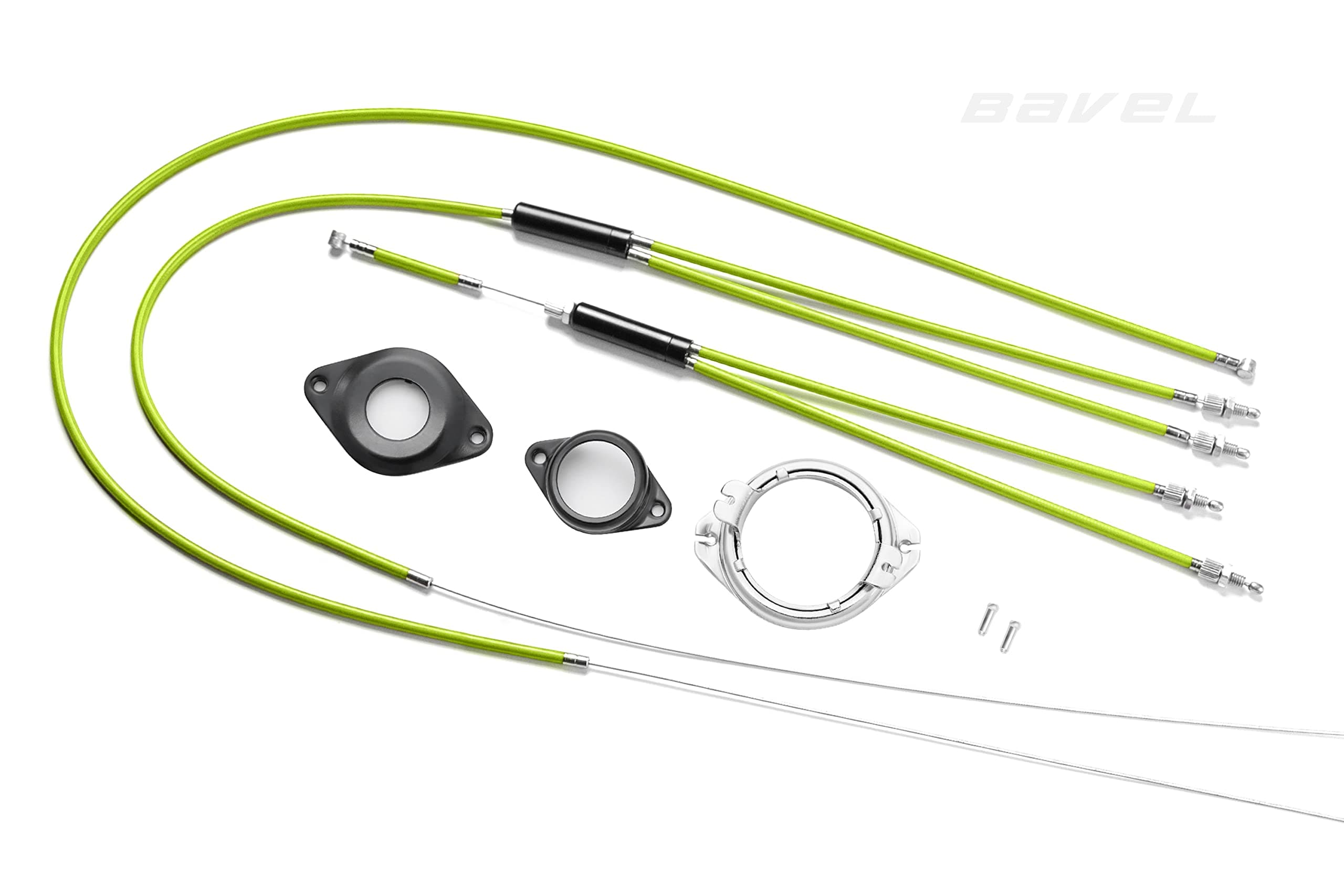 BMX Bike Gyro Brake Cables,Full Kit BMX Bicycle Brake Line Set Cable Wire,Front + Rear (Upper + Lower) with Spinner Rotor (Complete Set) for Bike Part Replacement - Green (Green)