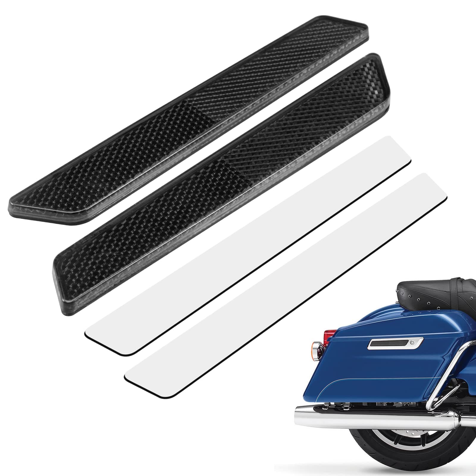 Amazicha Black Reflectors Compatible for Harley Street Glide Electra Glide Road Glide Road King Latch Covers Saddlebags Side Visibility 2014-2022