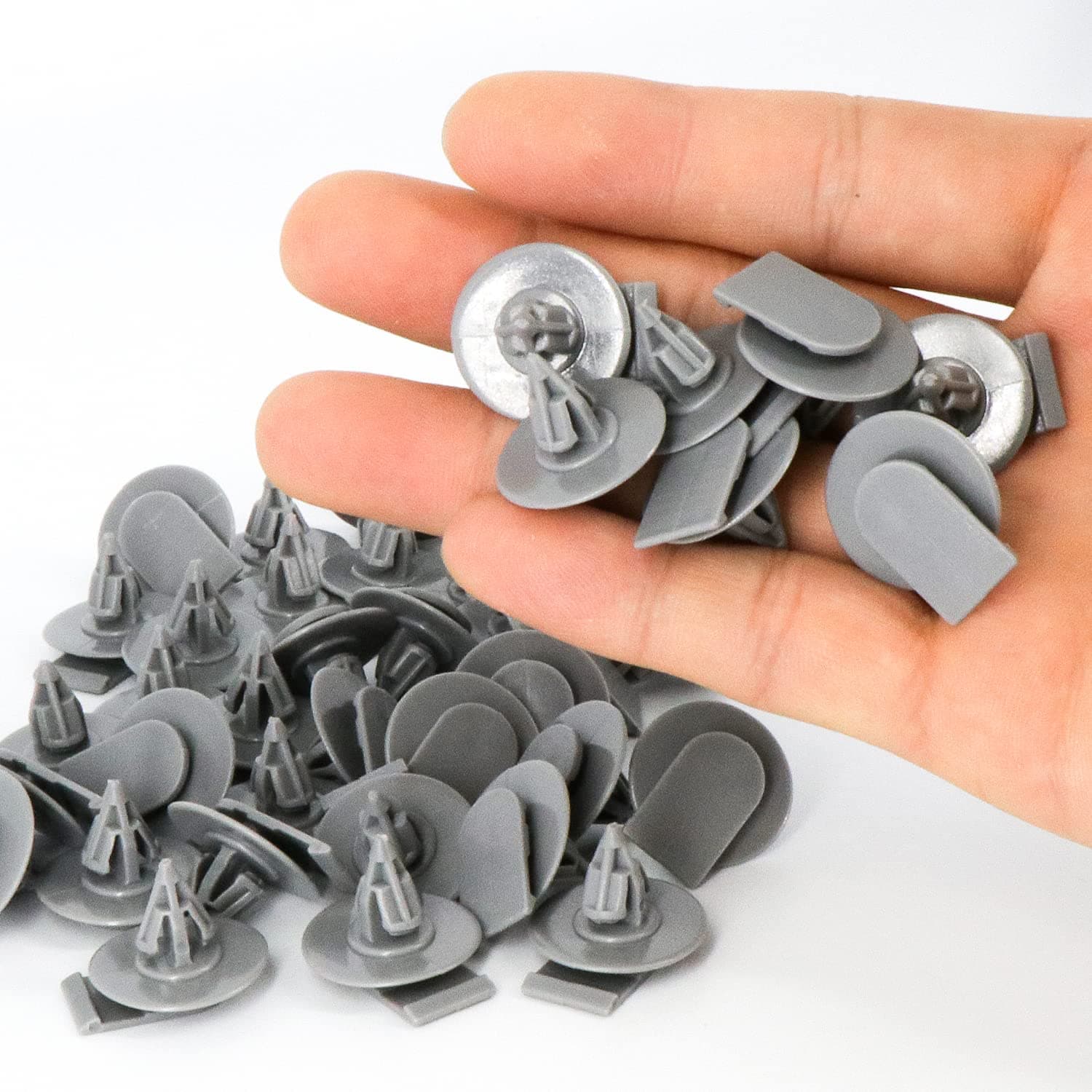 50pcs Wheel Arch Trim Clips, Exterior Plastic Fender Replace OEM: 07-13-2-757-821 Accessories for Mini Cooper R50 R52 R53 R56 -Grey (50 pcs)