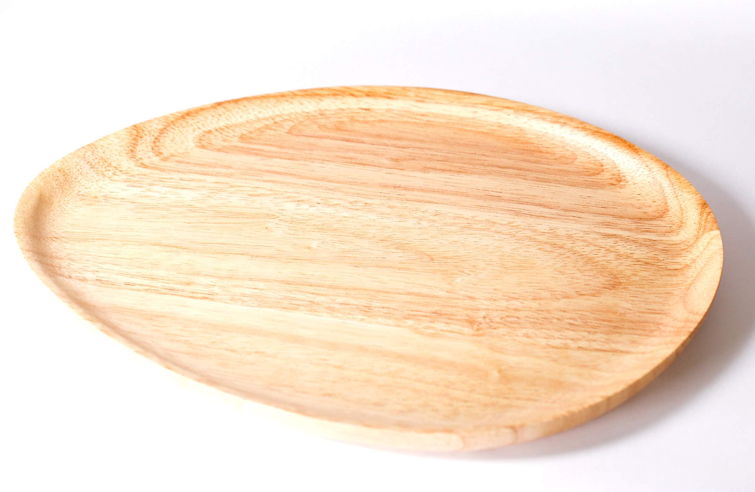 Handcrafted Triangle Wooden Tray Egg Shaped Plate Dish Gift Food Server 30cm