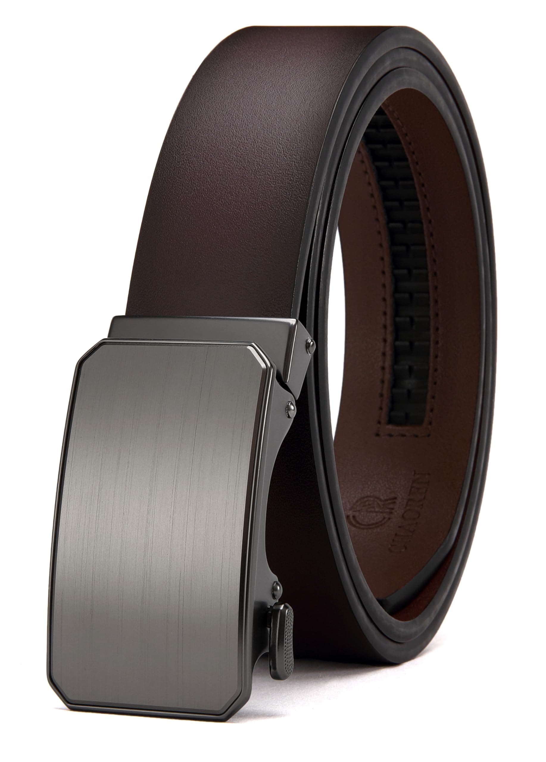 CHAORENLeather Ratchet Belt for men 1 3/8" for Dress Pants - Micro Adjustable Belt Fit Everywhere