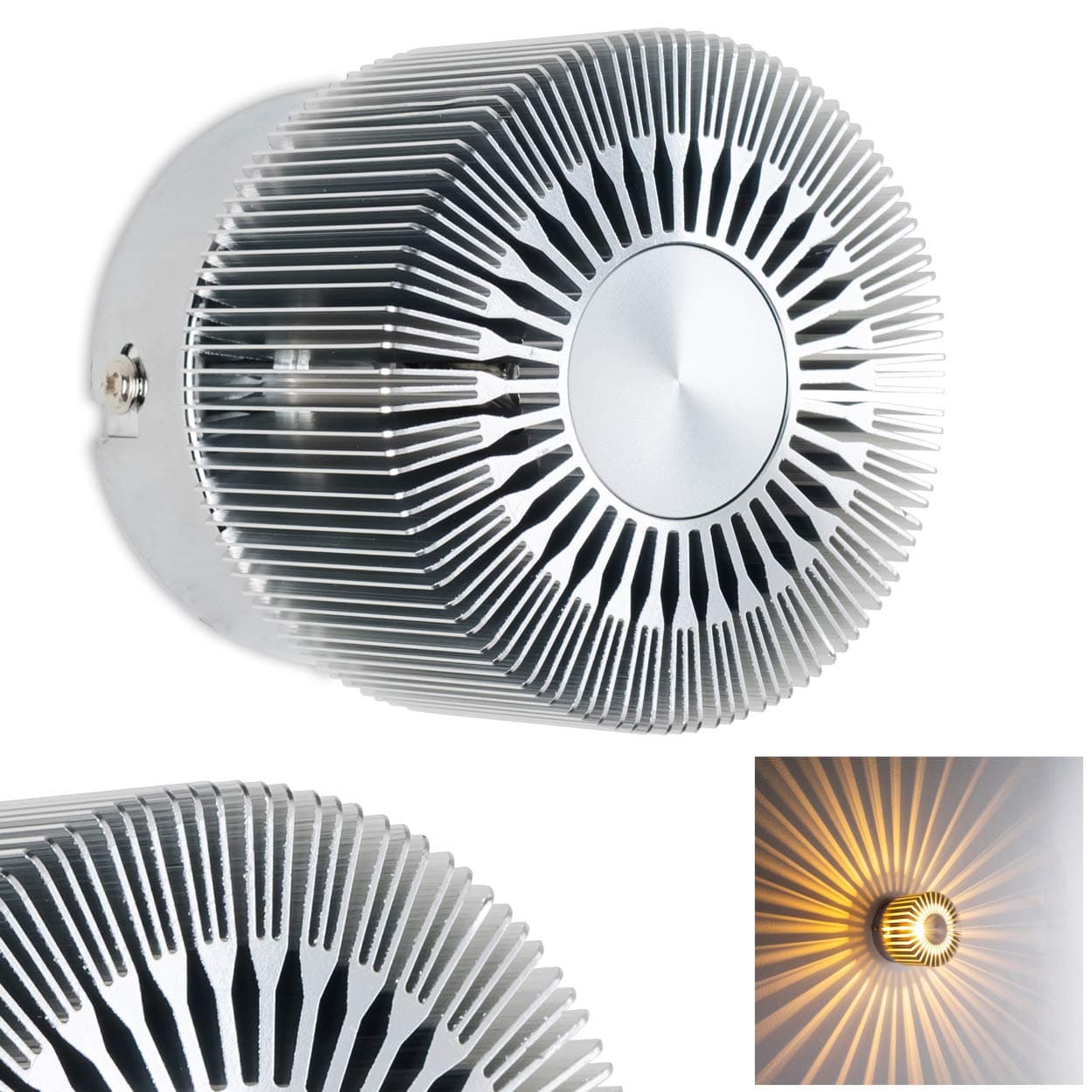 Wall lamp Cantoni, Wall Light Made of Metal in Nickel matt, Wall spot 1-Flame, 1 x G9, Wall Spotlight with Light Effect, Without Bulb