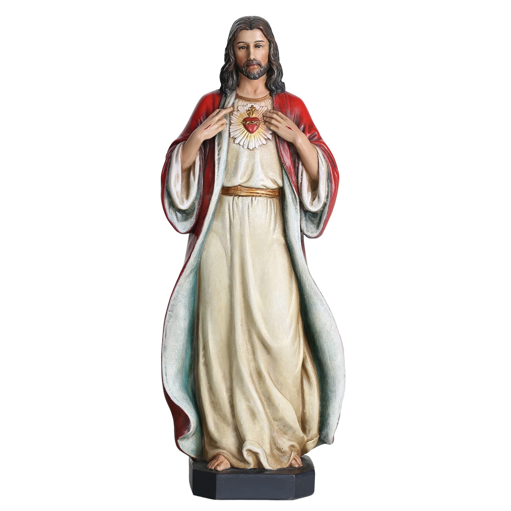 BC BUILDCLASSIC Catholic Sacred Heart of Jesus Statue, Jesus Christ Figure, Religious Gifts, Inspirational Indoor Home Decor, 10 inches H, Hand Painted by