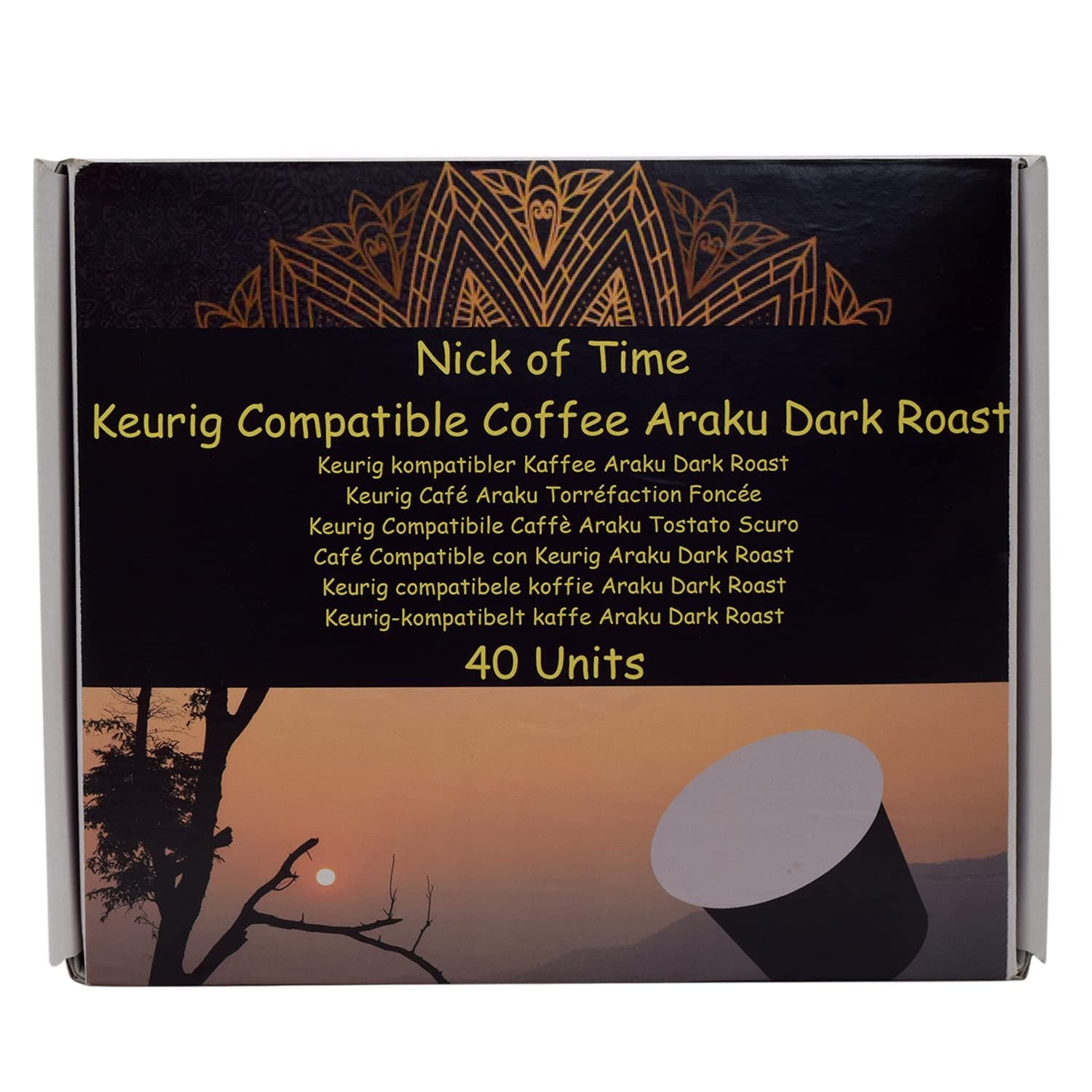 - Nick of Time Indian Araku Ground Coffee K-Cups-Pods-Single Serve 100% Arabica AA Grade Dark Roast | Americano | Easy to use (Pack of 40)
