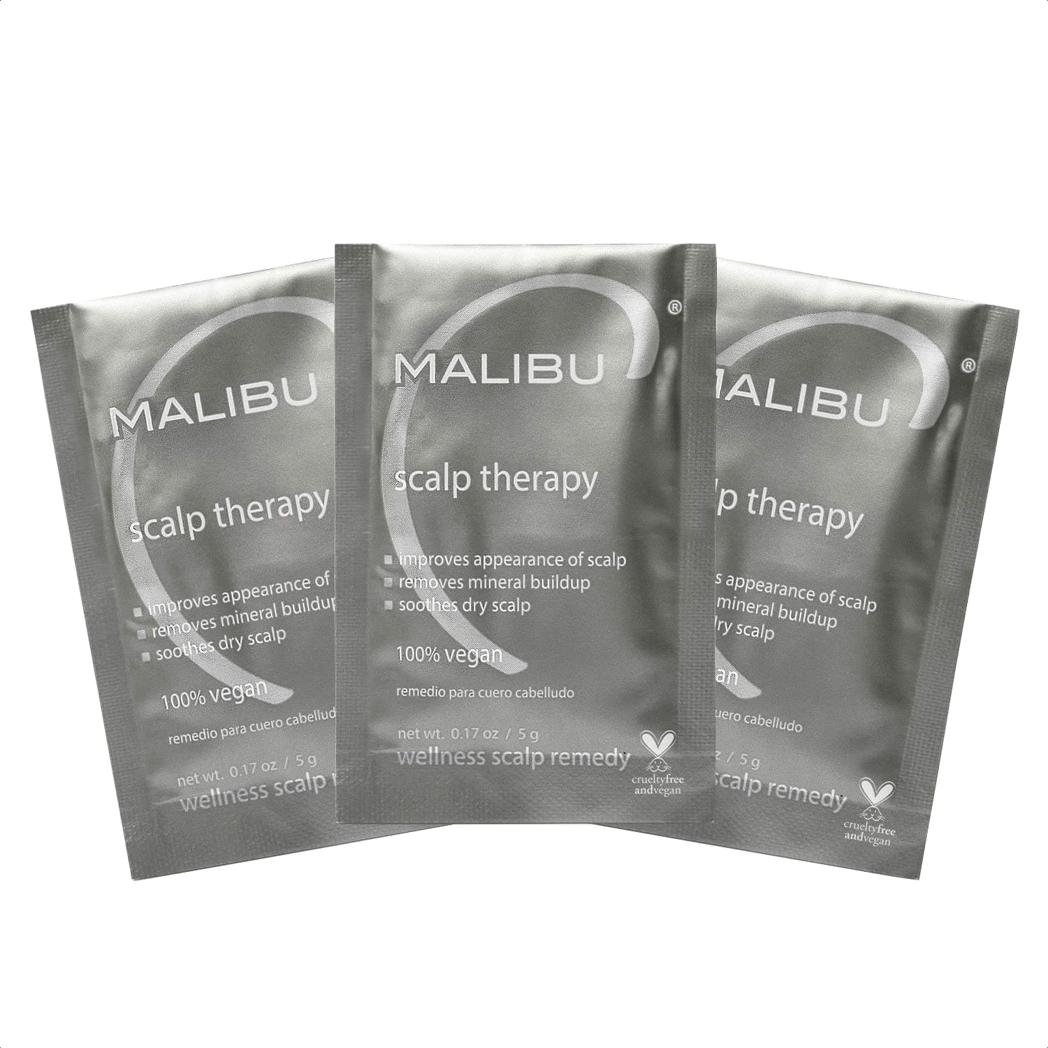 Malibu C Scalp Therapy Wellness Remedy Professional Hair Treatment Mineral Build Up Scalp Cleanser with Salicylic Acid and Vitamin C Moisturizing & Soothing Dry Scalp Care, 5 grams - 3 Count