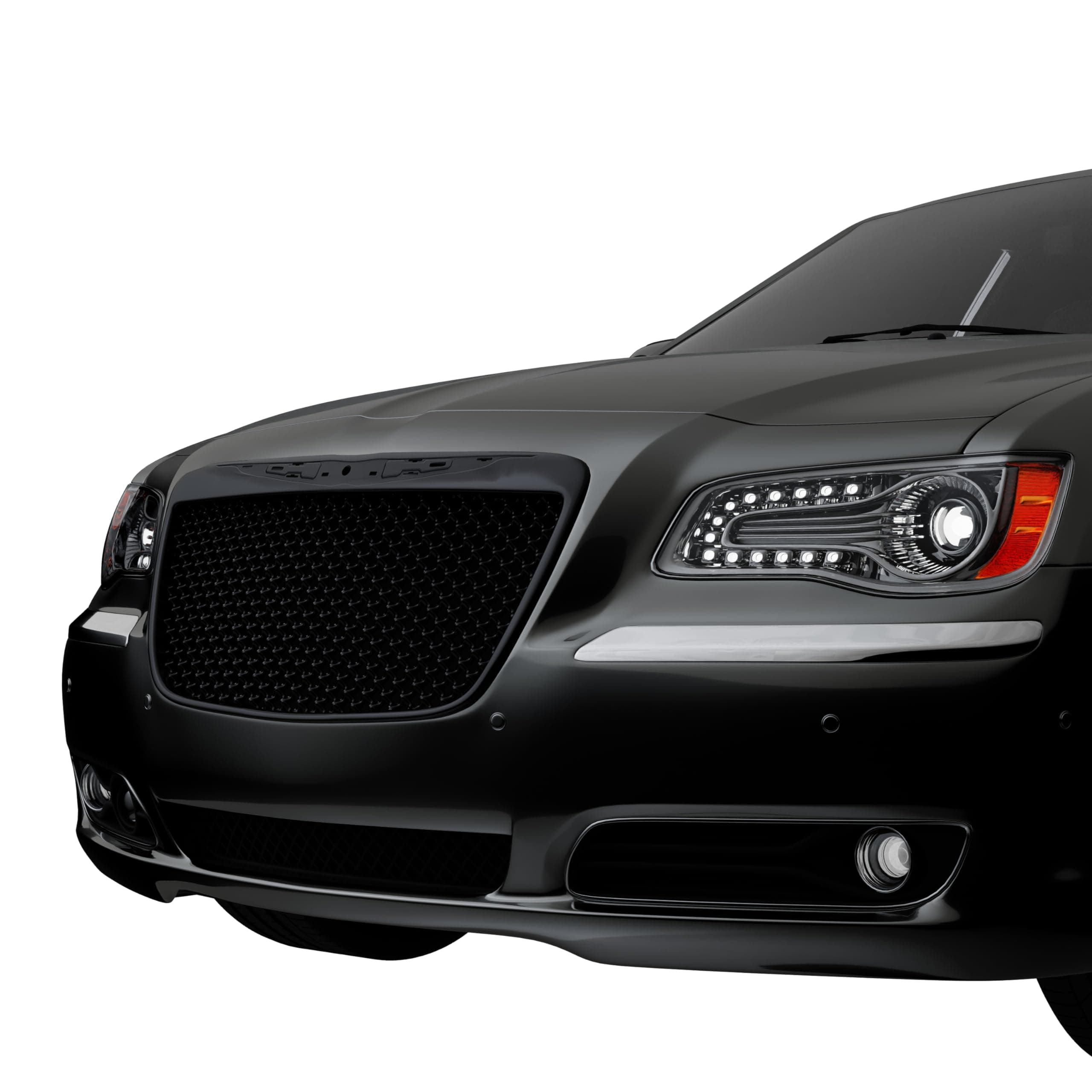 Armordillo USA 8719961 Mesh Style Front Hood Bumper Grille - Matte Black Fits 2011-2014 Chrysler 300 / 300C