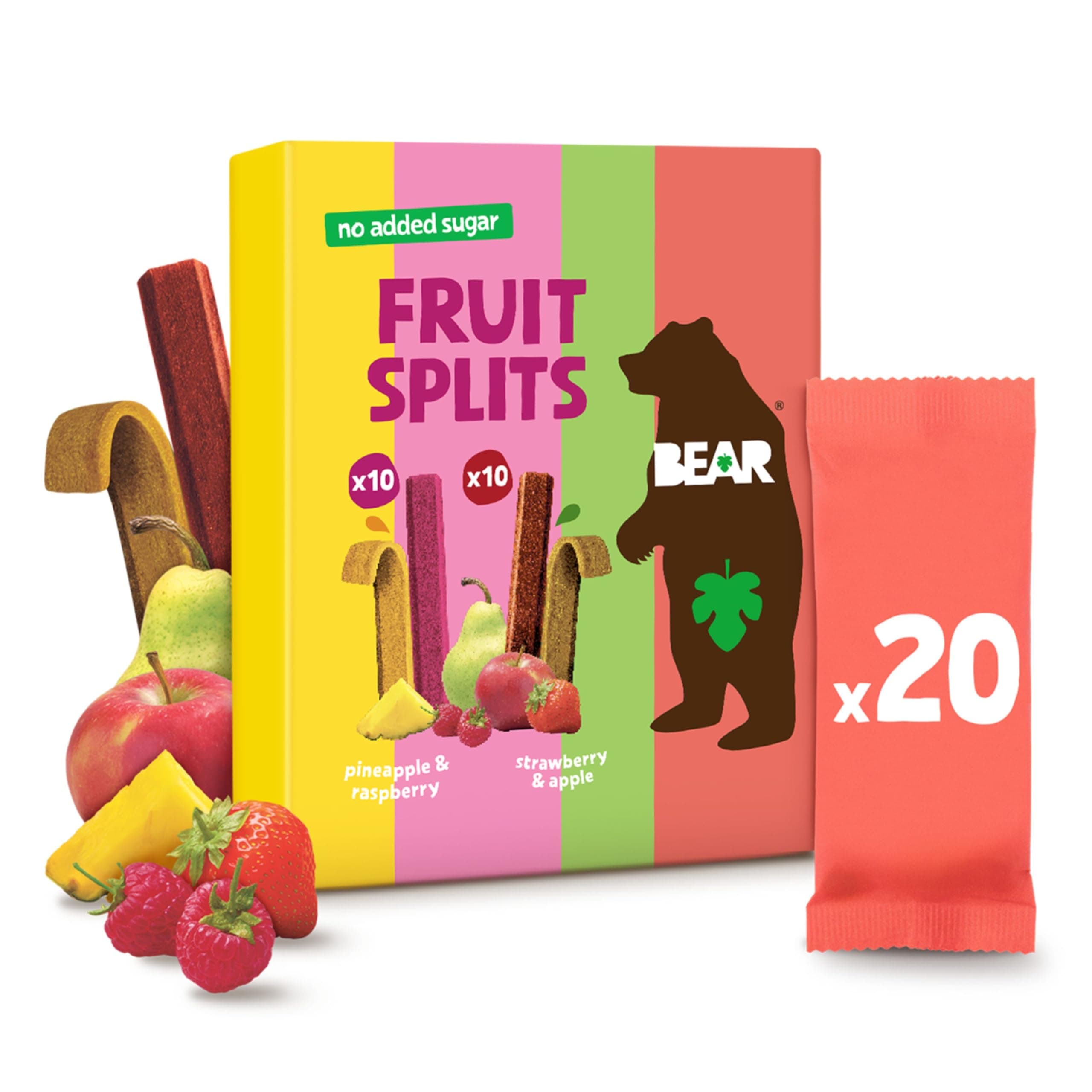 Fruit Splits Variety Pack - 100% natural ingredients - No added sugar - Lunchbox Snacks for Kids & Adults - 20g x 20-400g