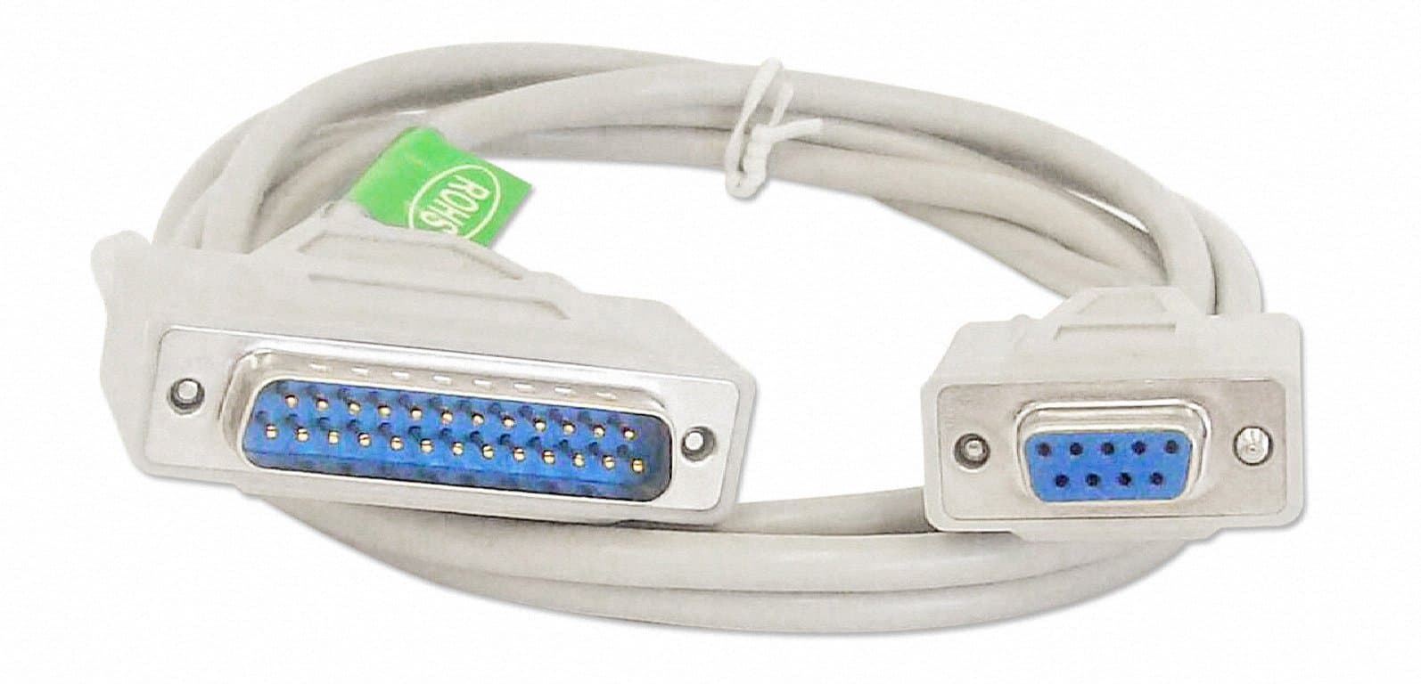 6 Foot DB9 Female / DB25 Male Serial Port Cable RS232