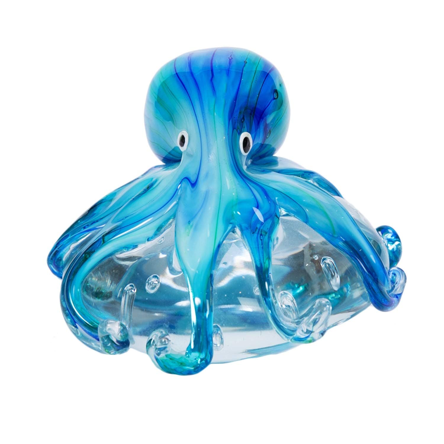 Octopus On Flat Rock Glass Blue