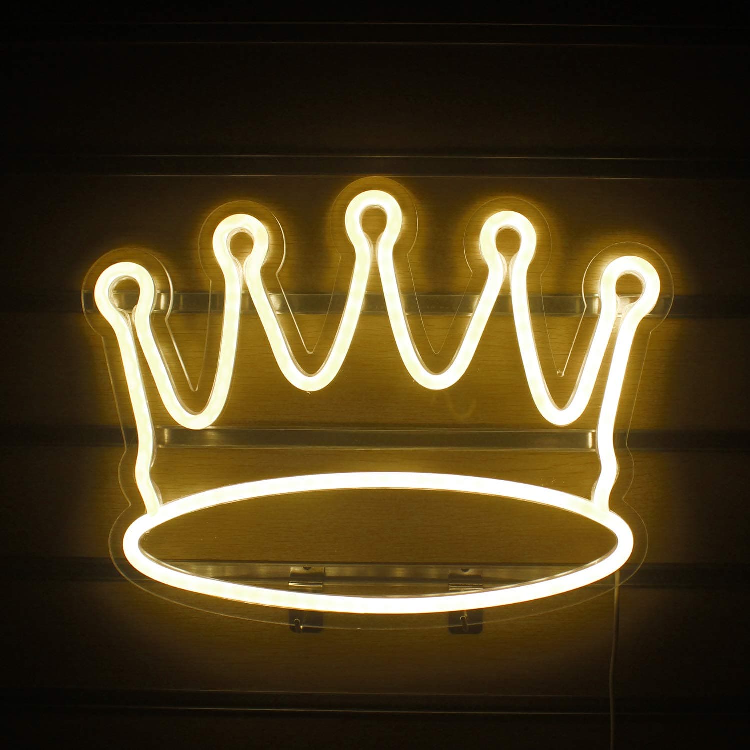 BPA Crown Neon Signs Led Crown Neon Light Large Wall Hanging Lights Art Decor Neon Lights for Bedroom Kid Room Shop Apartment Dorm Birthday Party Wedding(Warm White)