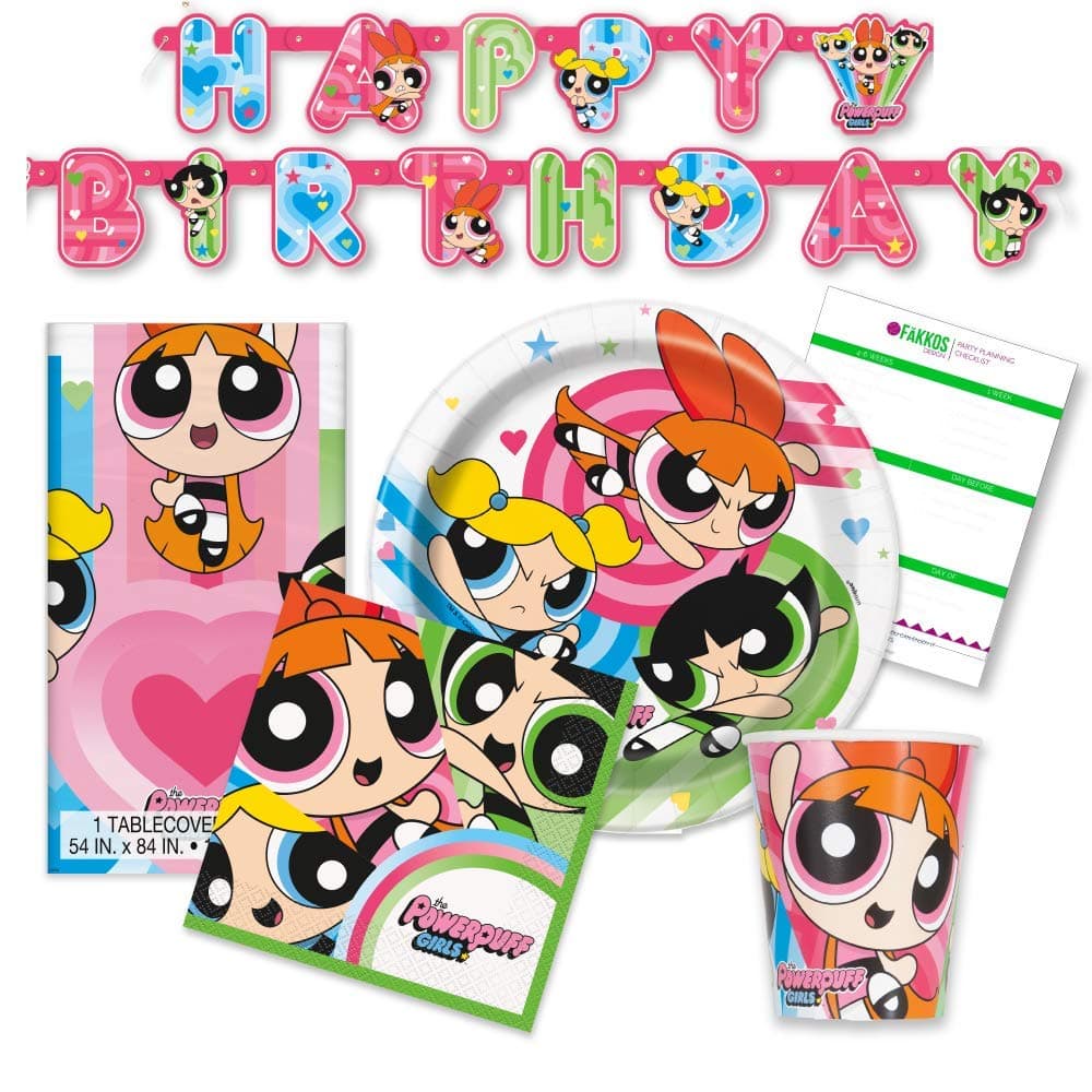 Powerpuff Girls Birthday Party Supplies for 16 Guests
