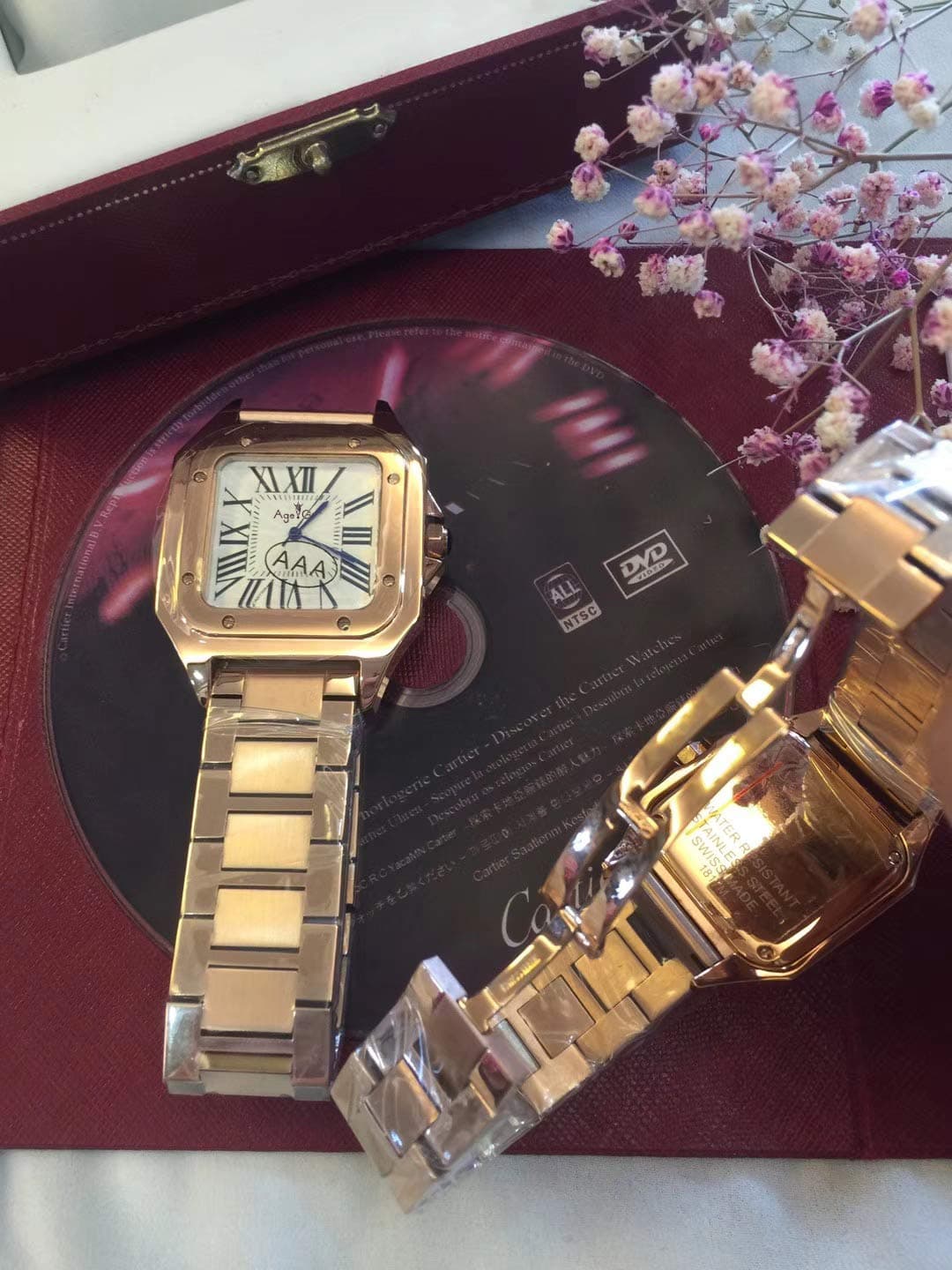 PLKNVT Men Watch Women Quartz Sapphire 100 Xl Stainless Steel Santos Watches Silver Rose Gold White Watches Mens