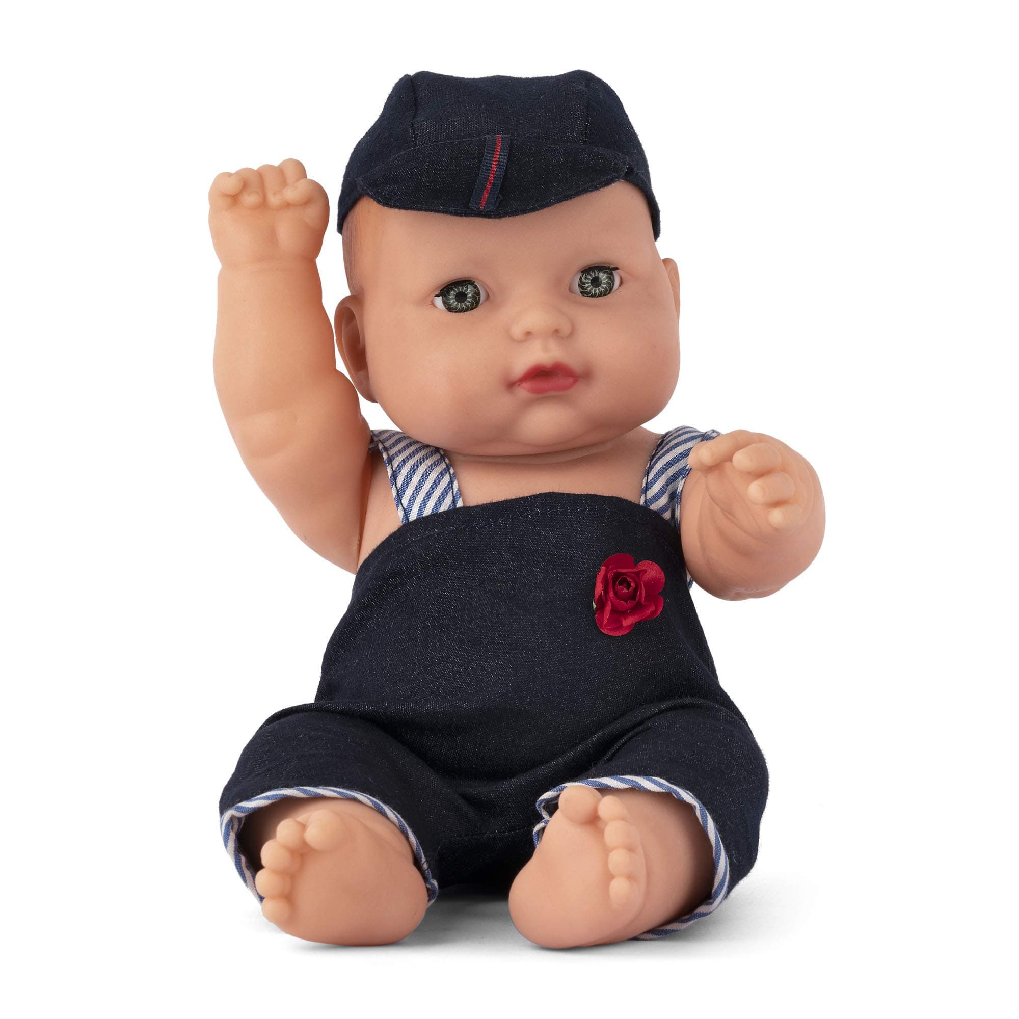 - EL FIGO Soft Feel Squishy Cute Little Rubber Doll for Kids (Jean Dress Rotatable Legs Arms with Removable Clothes Set 31 cm)