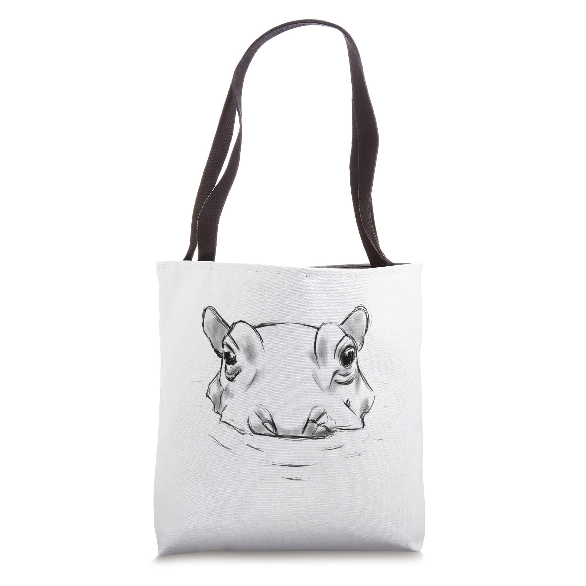 Cute hippo sketch Tote Bag