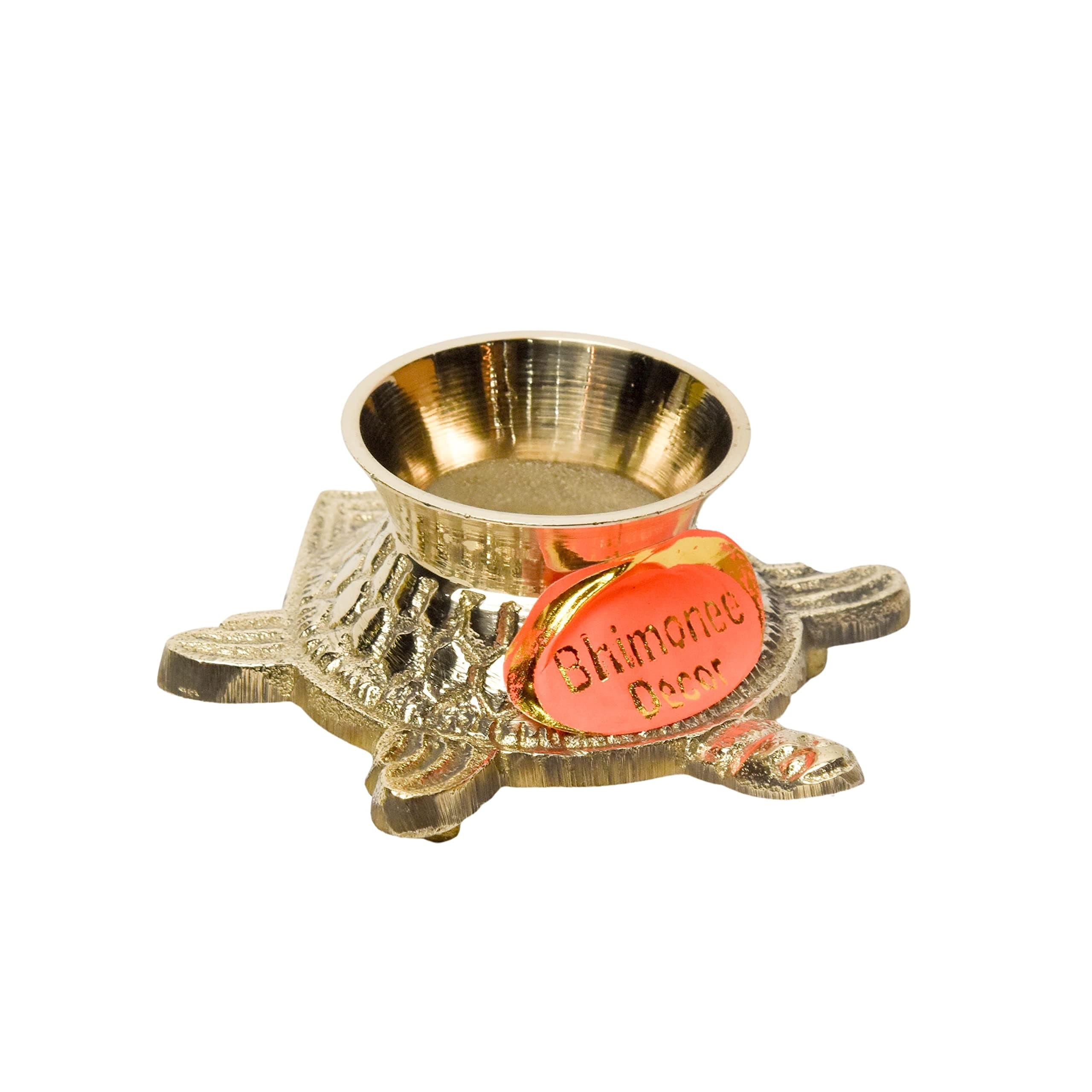 Bhimonee Decor | Brass Shankh Stand for Pooja Room Decor | 1 Inch | Elegant Brass Shankh Holder for Pooja Items | Spiritual Home Temple Accessory | 100 gm