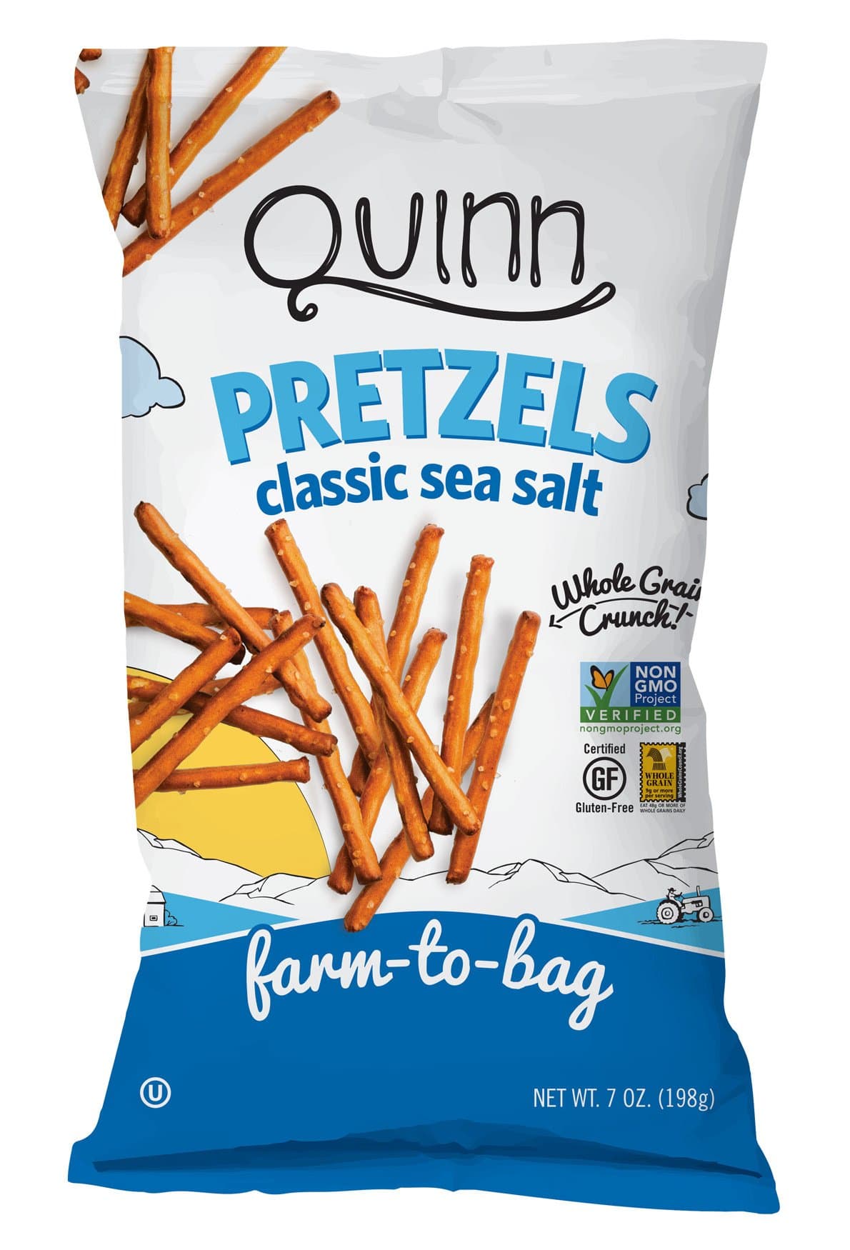 Quinn Sea Salt Pretzel Sticks, Gluten Free Pretzels, Corn Free, Soy Free, Non-GMO, 7 Oz, Pack Of 3