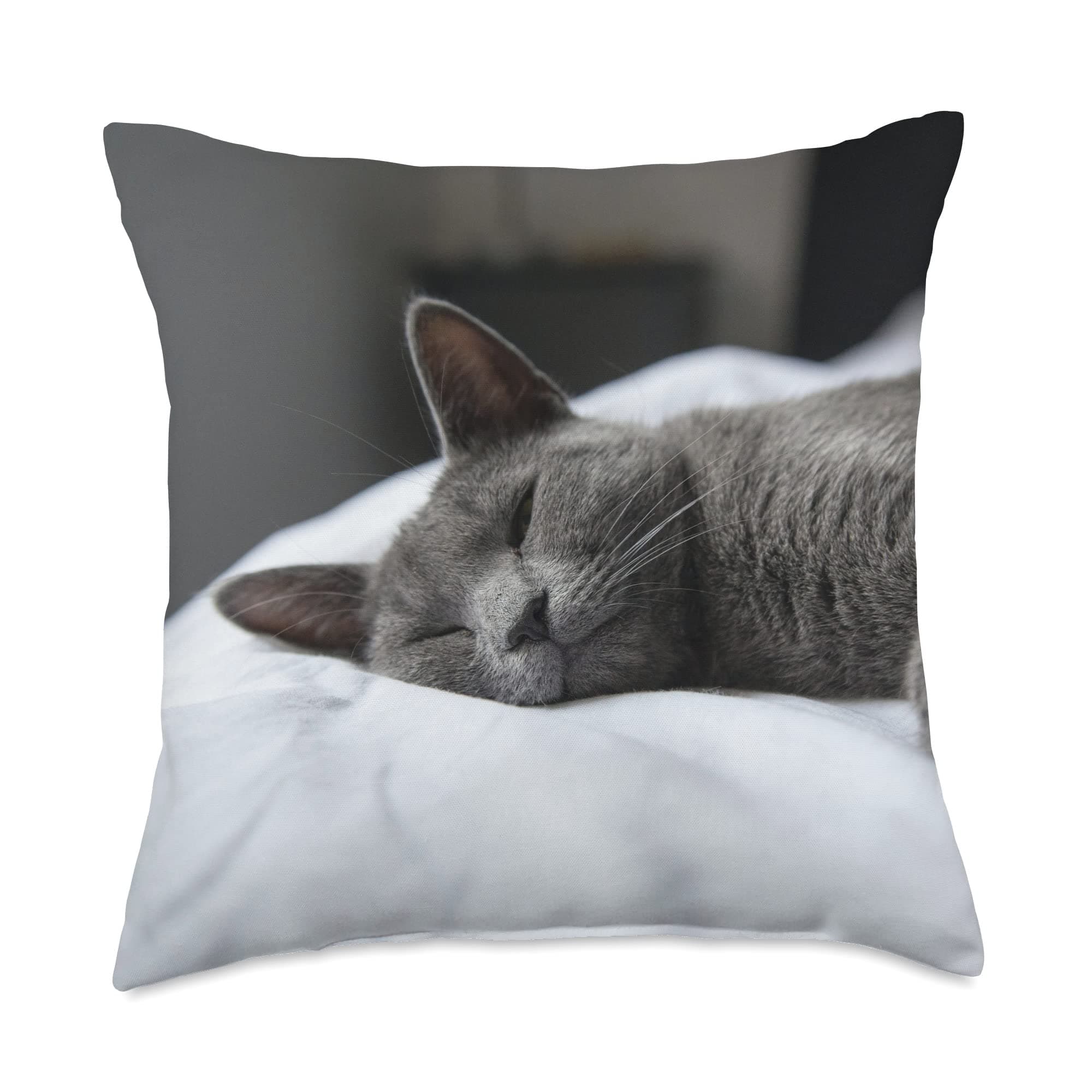Russian Blue Cat Throw Pillow