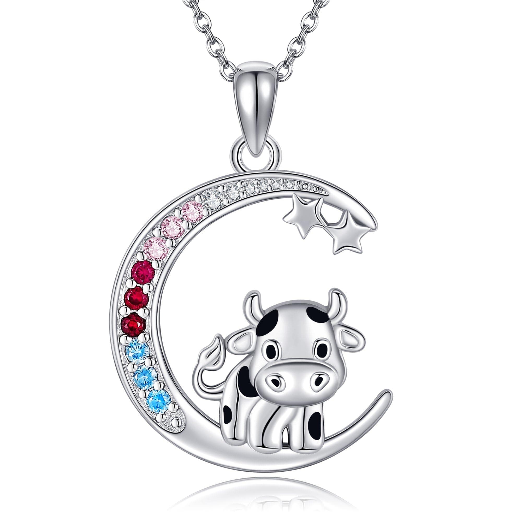 ONEFINITYCow Necklace for Women 925 Sterling Silver Cow Pendant Necklace Cow Jewellery Gifts