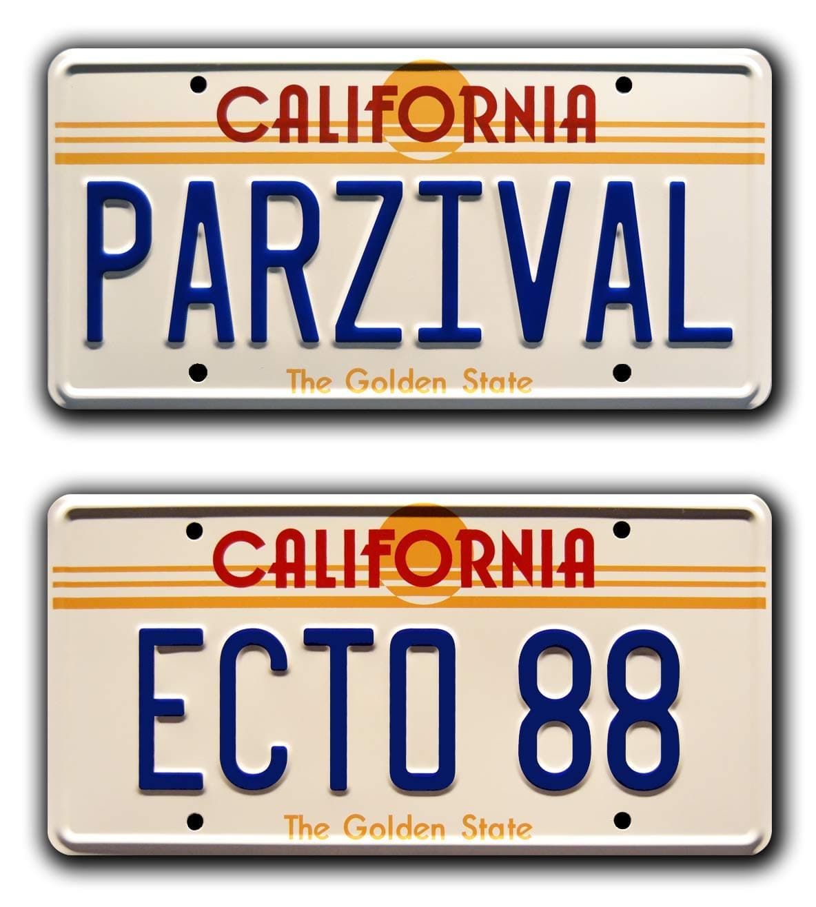 Celebrity Machines Ready Player One | PARZIVAL + ECTO 88 | Metal Stamped License Plates