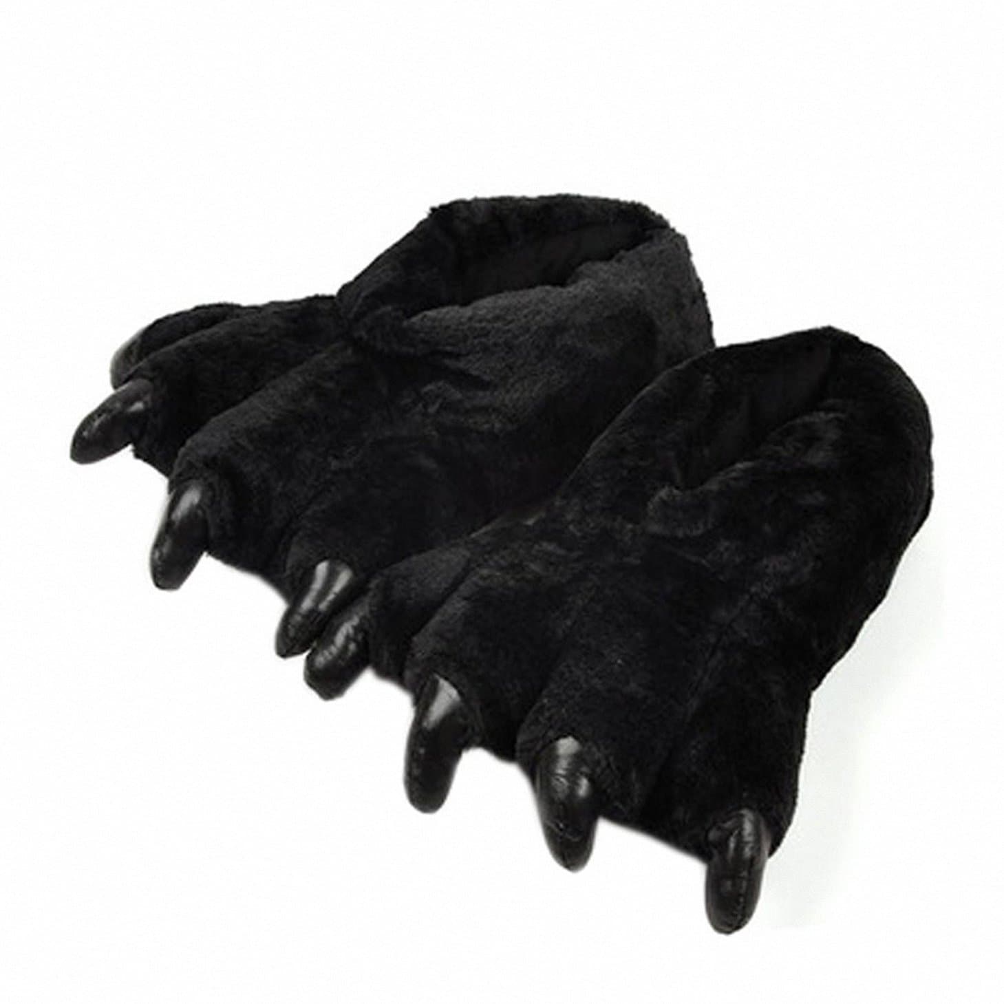 Adult Animal Monster Plush Bear Paw Claw Slippers Winter House Home Shoes