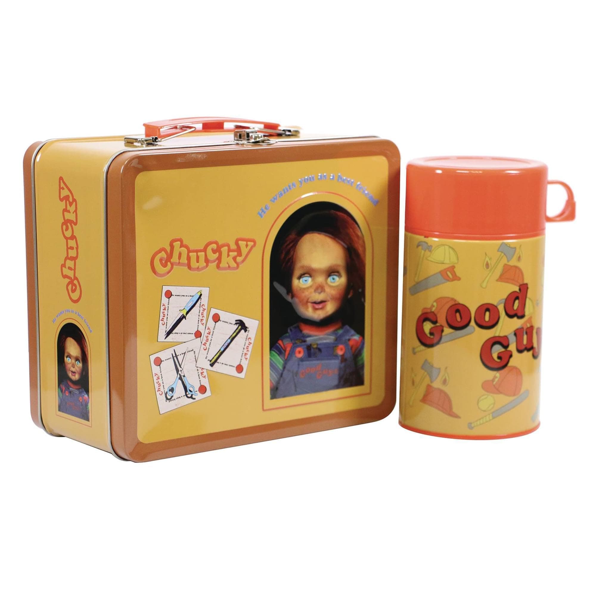 Surreal Entertainment Child's Play Chucky Good Guys Tin Lunch Box with Beverage Container