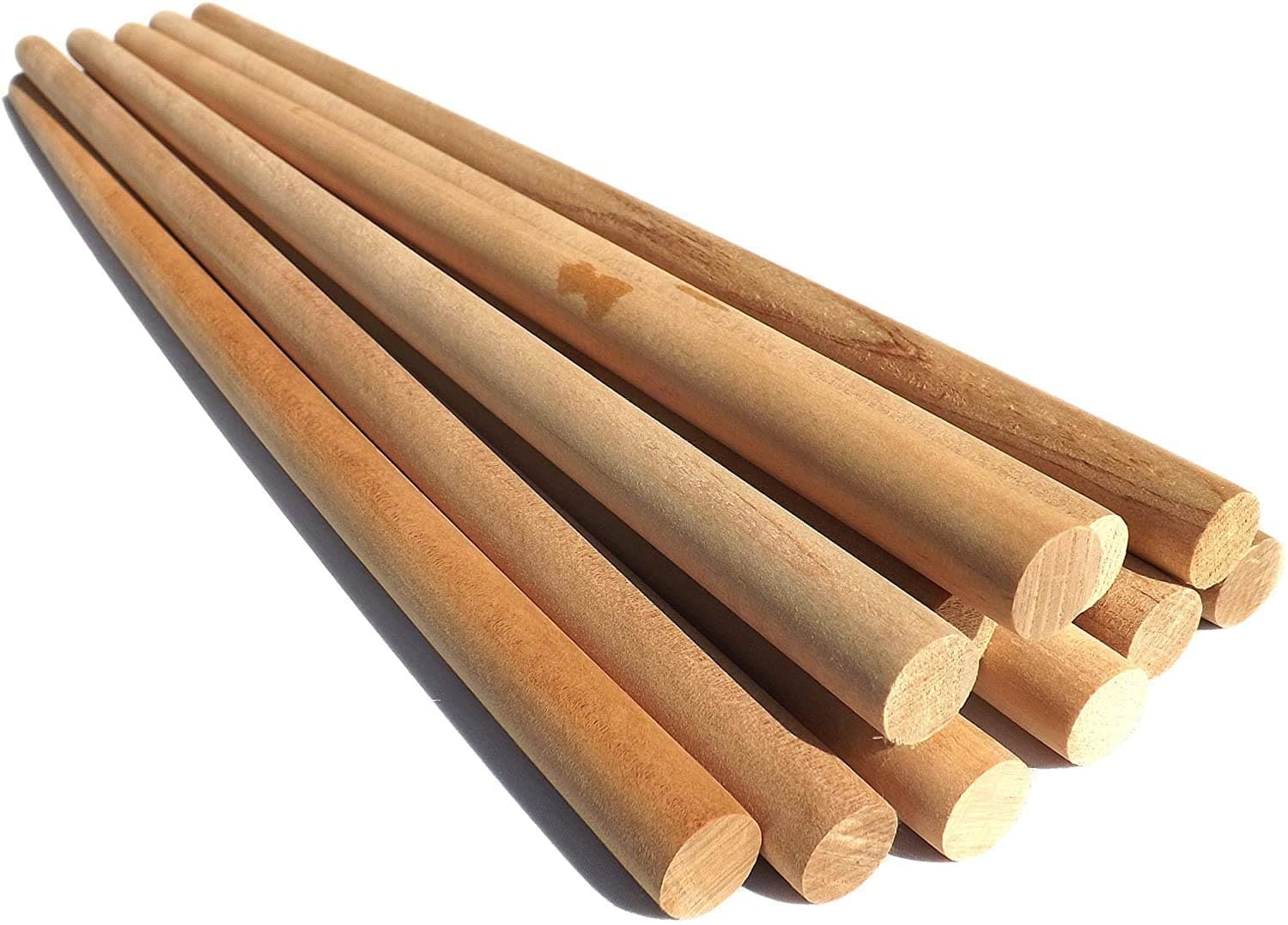 ecofynd 8 inches Wooden Dowel Rods, Pack of 5, Wood Dowels, Solid Hardwood Sticks for Crafting, Cotton, DIY & More, Sanded Smooth, Kiln Dried, Natural Wood, Unfinished