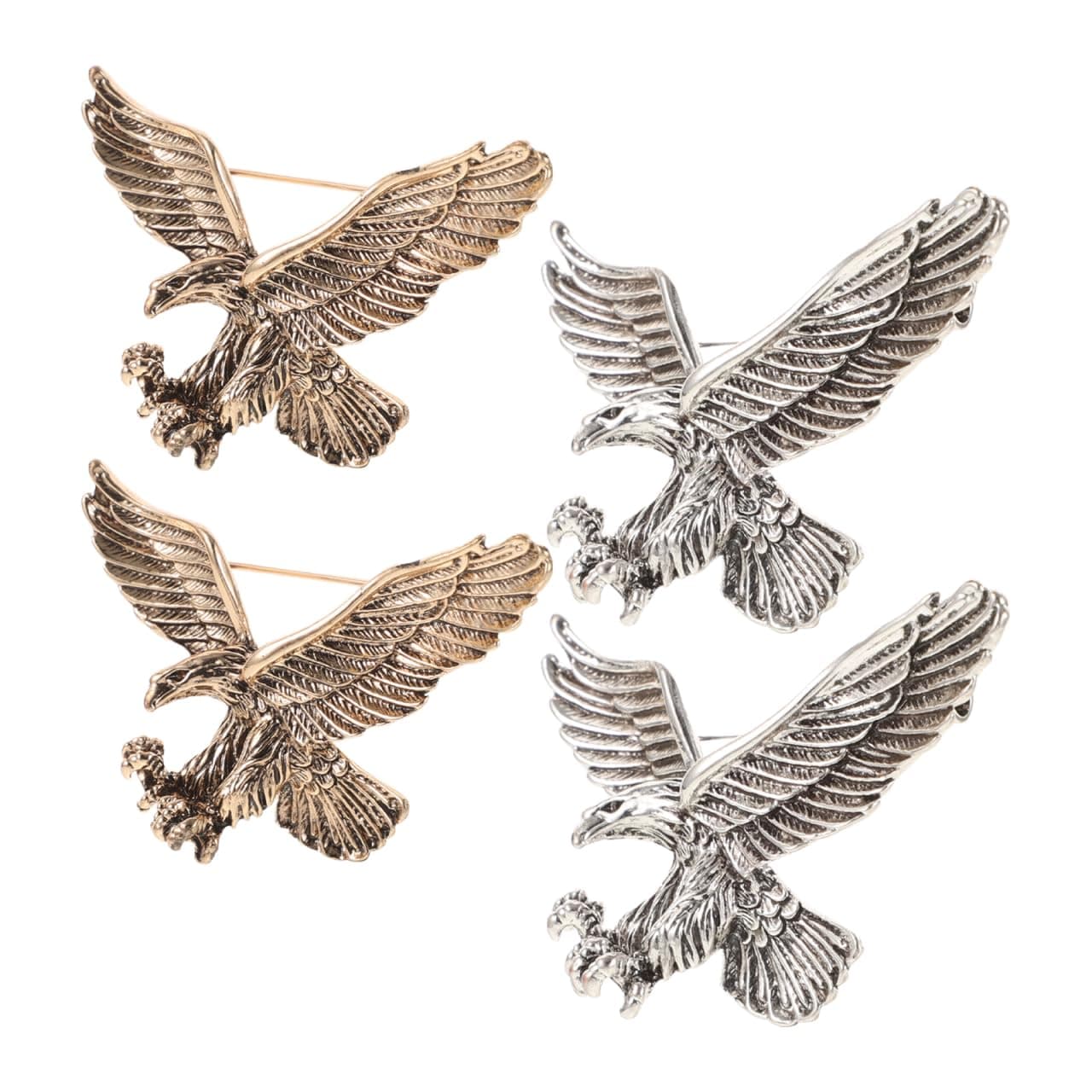 Brooches for Women 4pcs Eagle Pin, Animal Lapel, Fashion Jewelry Suit Brooches Accessories Hat for Women
