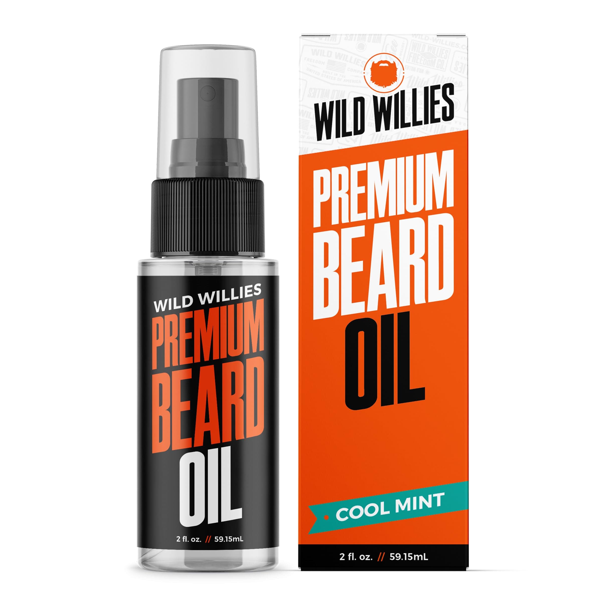 Premium Beard Oil & Conditioner Natural, Organic Ingredients Promote Fast Beard Growth, Removes Itch & Dandruff - Deep Softener Treatment Restores Moisture - 2 Oz, Cool Mint Scent