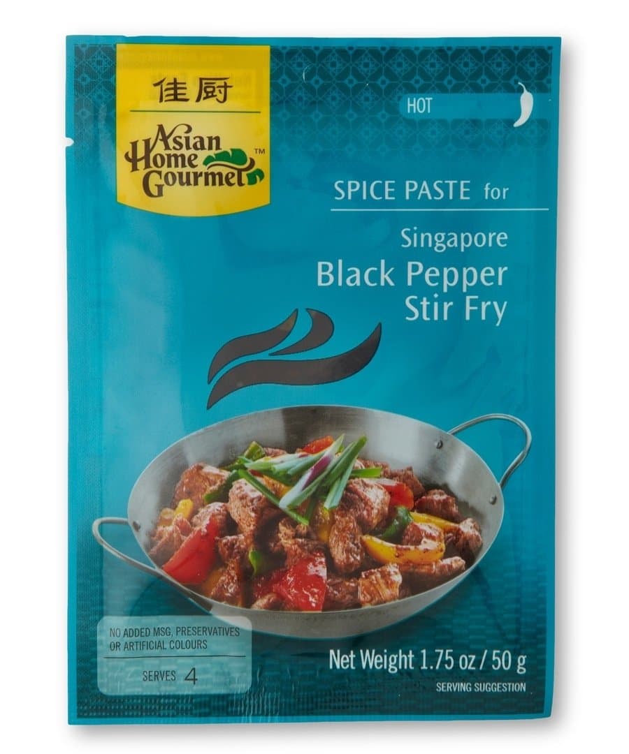 Hot Spice Paste for Singapore Black Pepper Stir Fry 1.75 Ounce (Pack of 6)