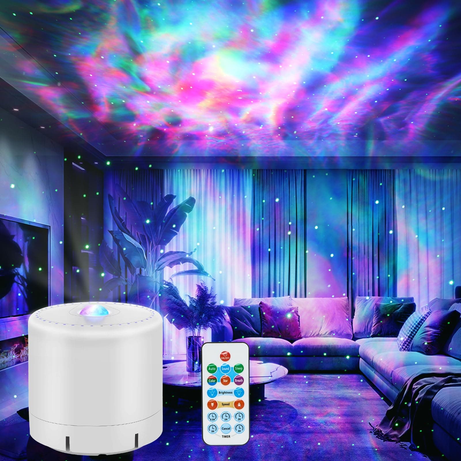 HERHOTER - Galaxy Projector, Star Projector with Timer and Remote Control for Adult Bedroom Decor, Party, Star Night Light