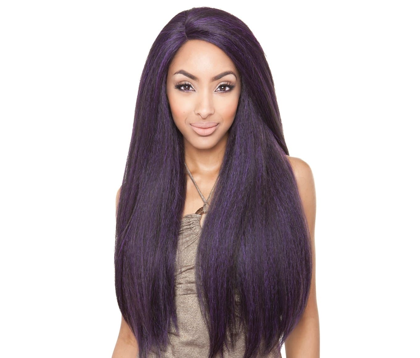 ISIS Brown Sugar Human Hair Blend Soft Swiss Lace Front Wig - BS213 (1 - JET BLACK)