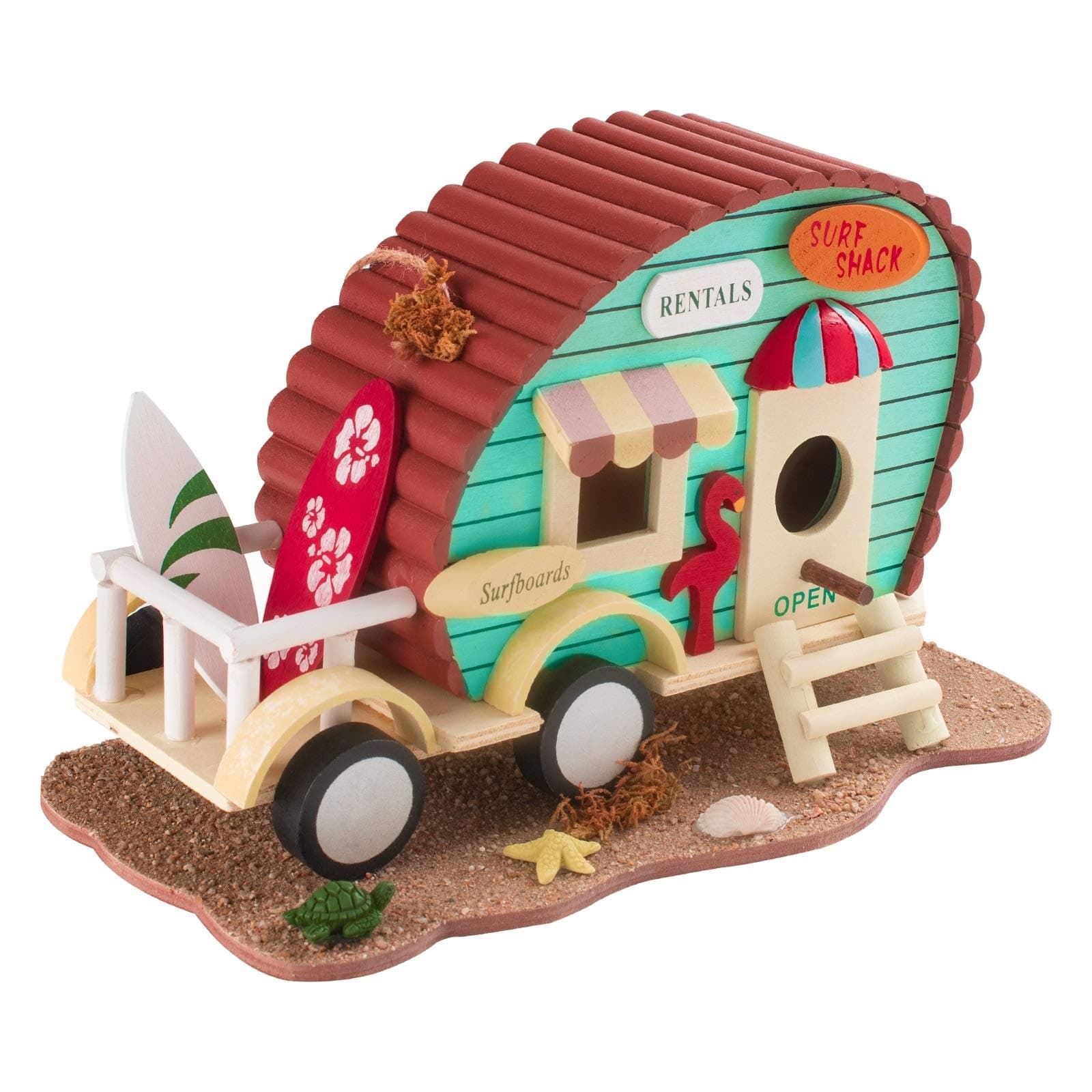 Gardigo - Birdhouse Caravan; Wild bird Nest Box; Wooden Bird House Nesting Box Robin, Sparrow; for Garden, Patio or Balcony - Gift Idea