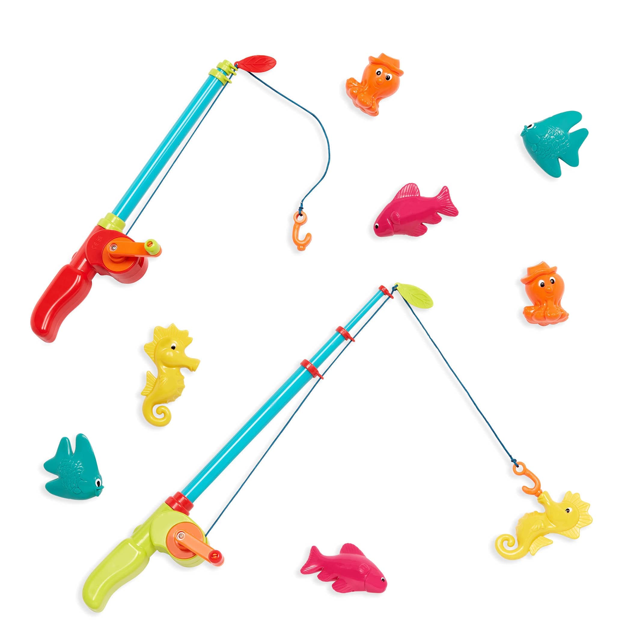 B. toys – Little Fisher's Kit – Magnetic Fishing Adventure Set with Dual Rods, Eight Colorful Aquatic Figures – Ideal Bath Time, Pool Activity Promoting Coordination – 3+ Years