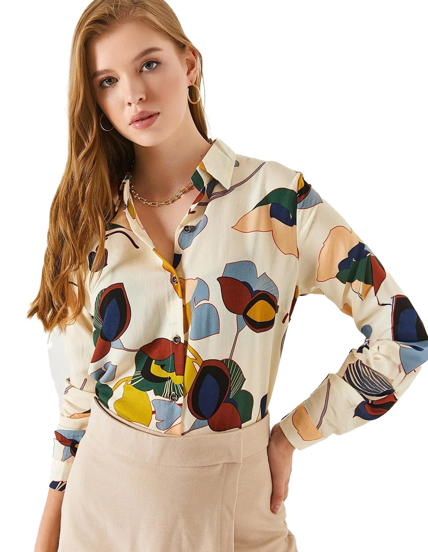 Blouses for Women Fashion, Long Sleeve Button Down Shirts Dressy Casual Tops