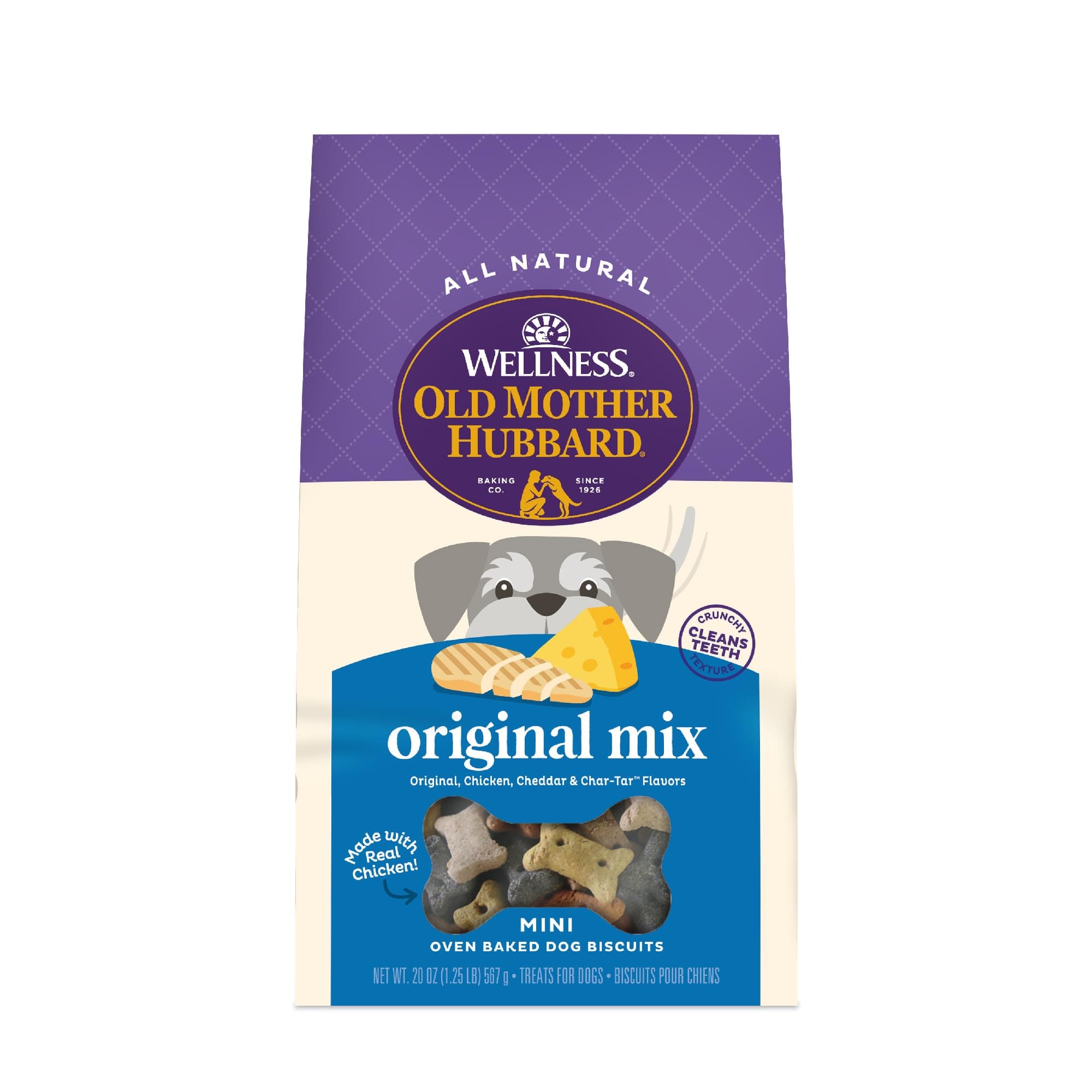 Wellness Original Mix Dog Biscuits, Natural, Training Treats, Four Flavors, Mini Size, (20 Ounce Bag)
