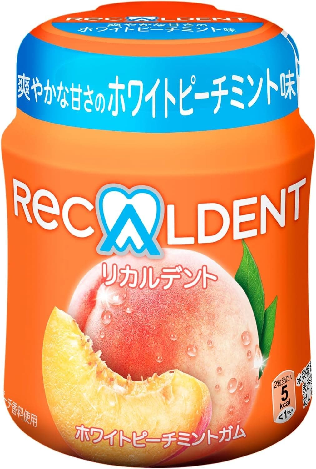 Japanses Recaldent Gum Peach Mint Bottle 4.93oz(140g) Japan Mint Gum