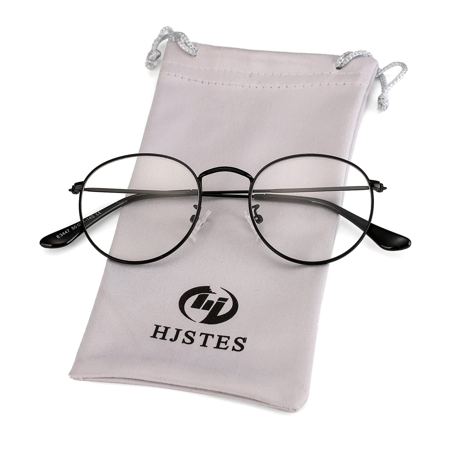 Round Blue Light Glasses for Women Men Retro Circle Clear Lens Metal Frame Eyeglasses