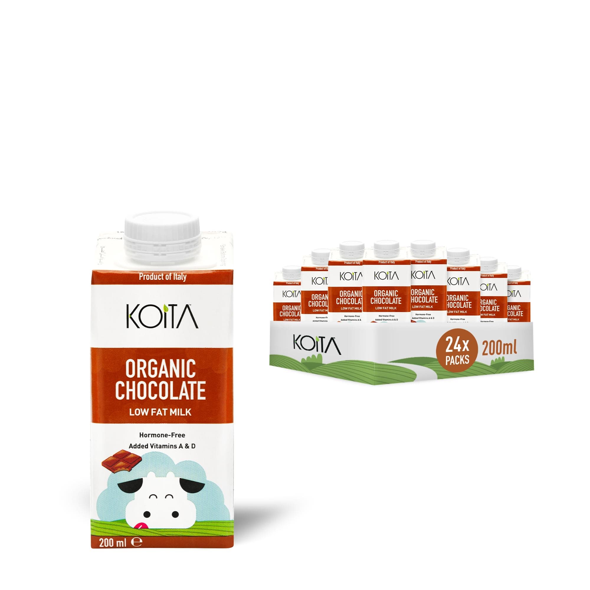 – Organic Chocolate Milk (200ml, 24-Pack) - Premium Italian Milk Enriched With Vitamins A & D3, EU Certified Organic, Incredible Chocolate Taste.